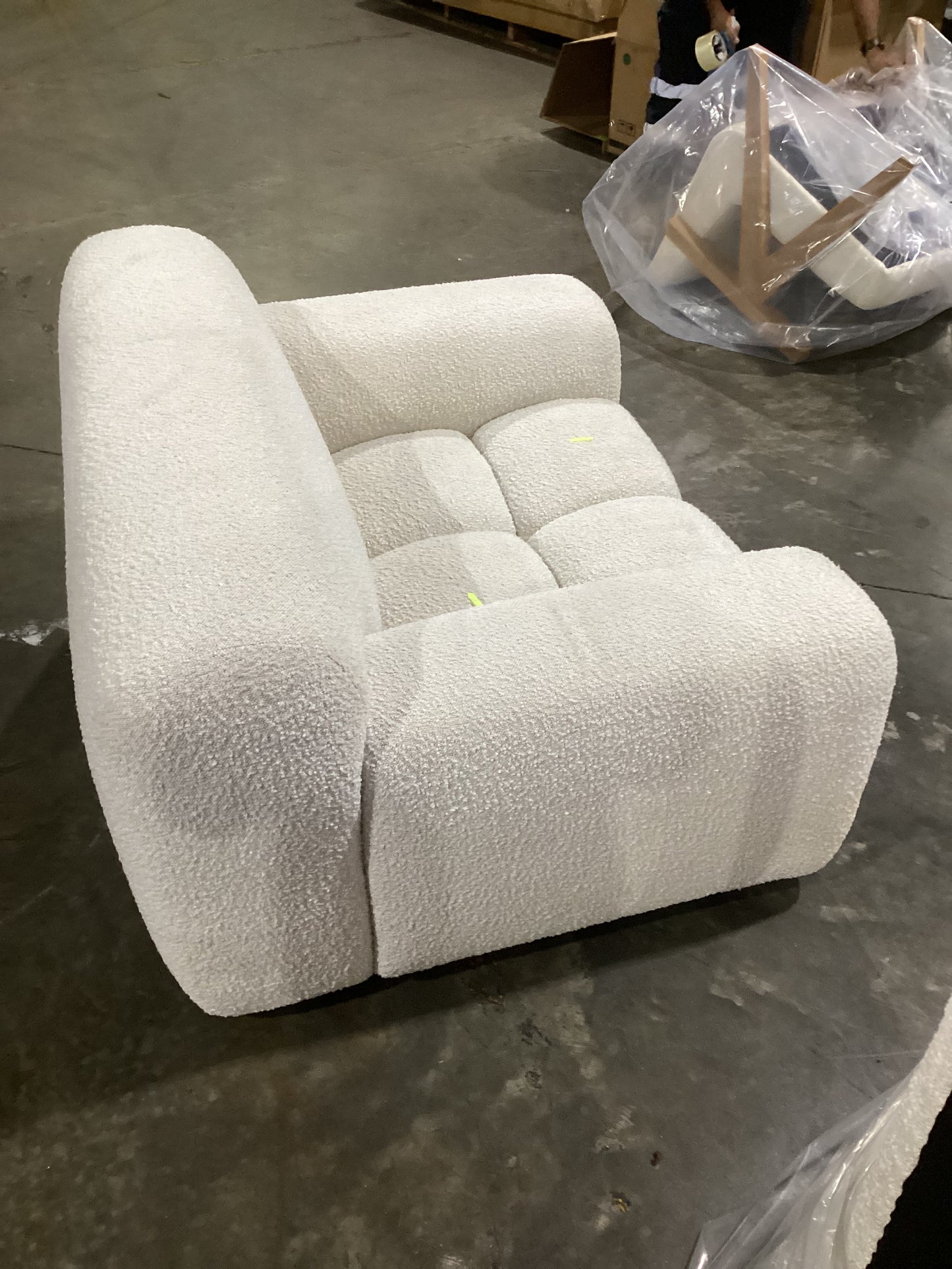 NSW CLN11691 Aero Armchair Jacquard Boucle Cream