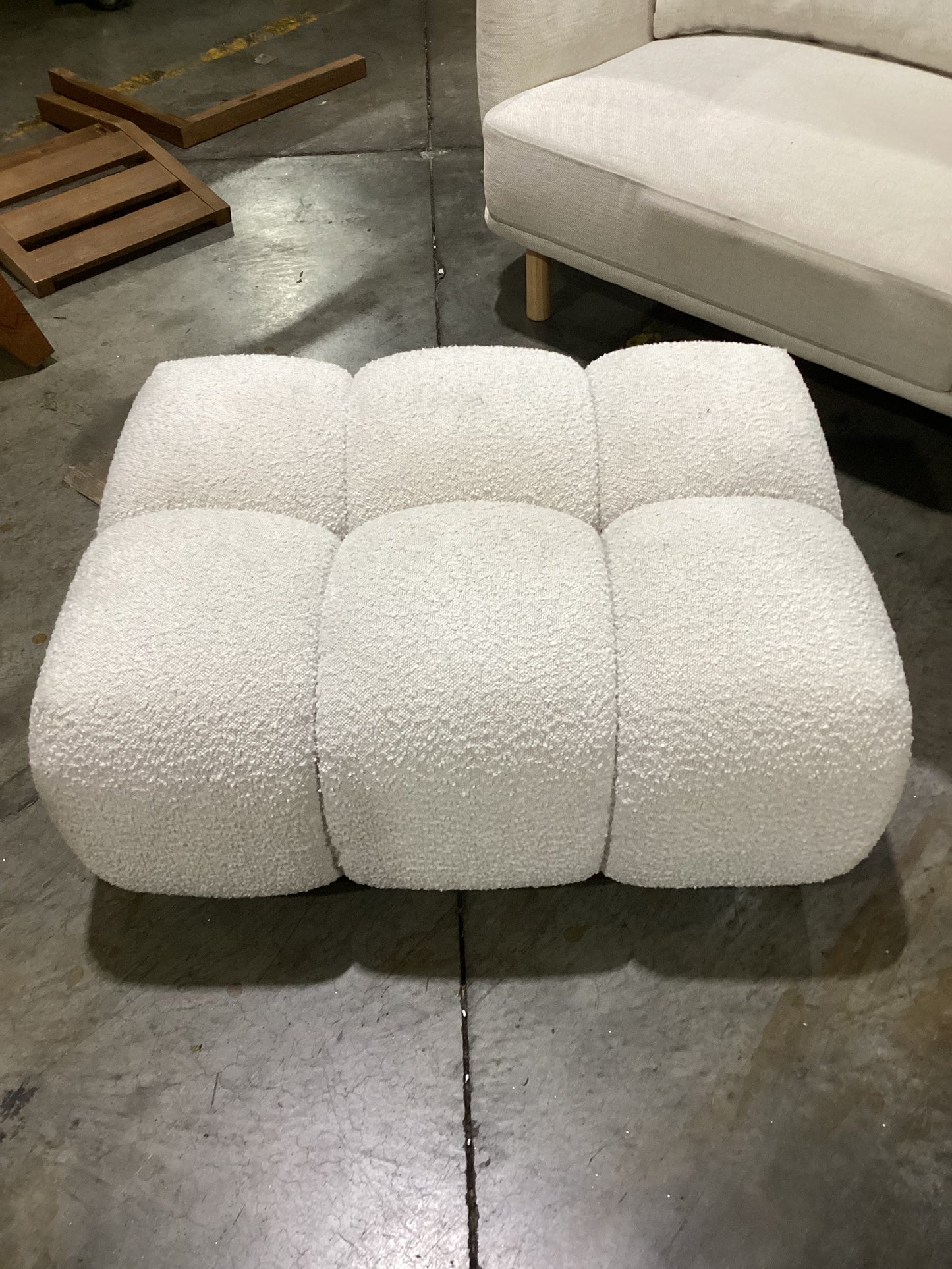 NSW CLN11689 Aero Ottoman Jacquard Boucle Cream