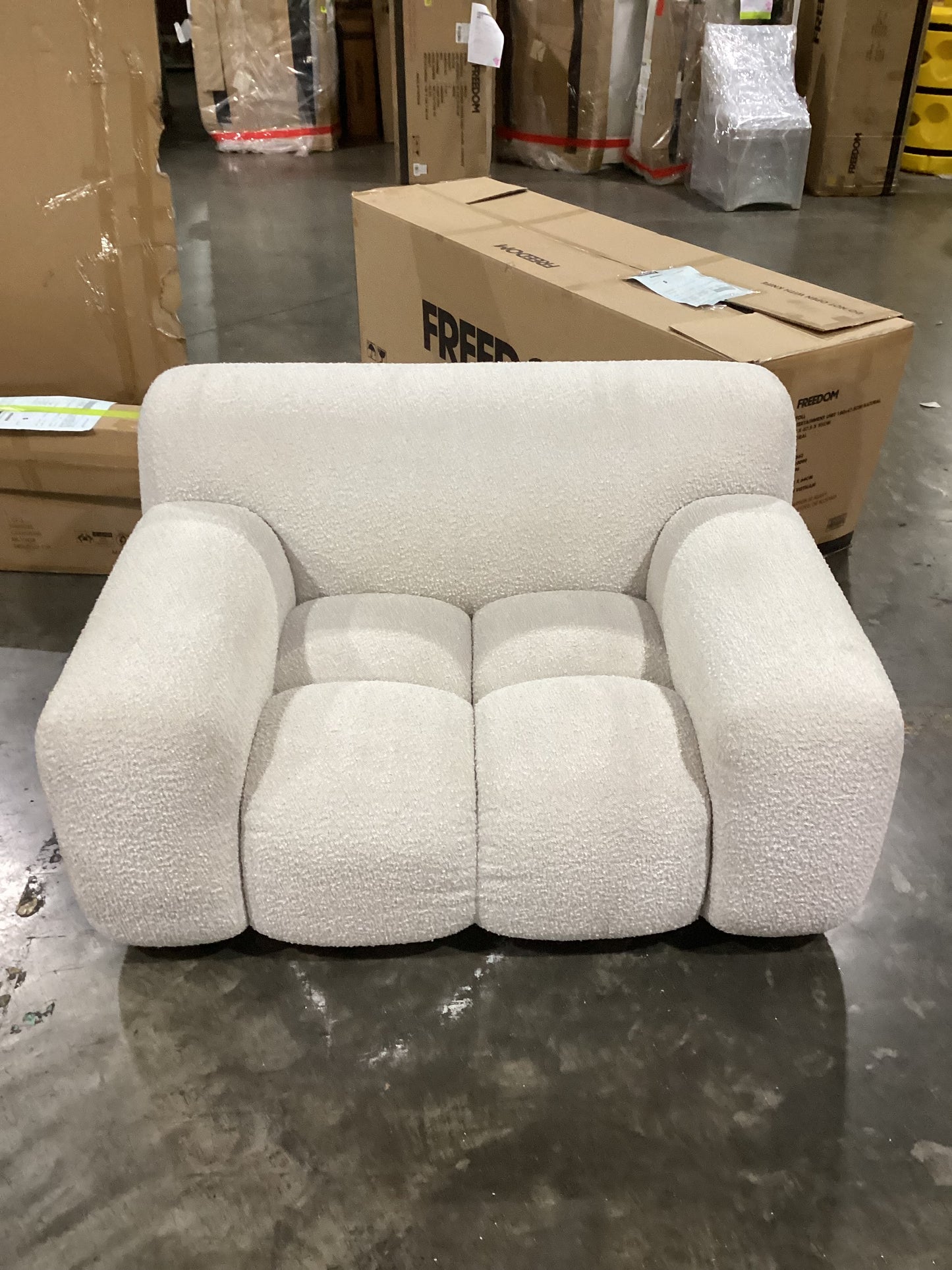 NSW CLN11692 Aero Armchair Jacquard Boucle Cream