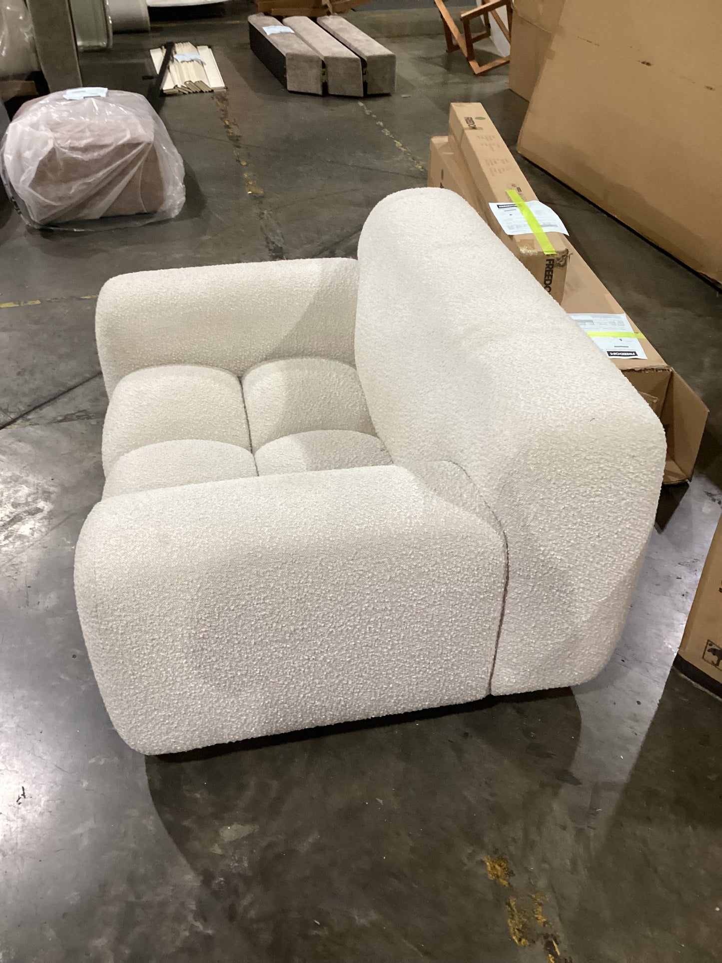 NSW CLN11692 Aero Armchair Jacquard Boucle Cream