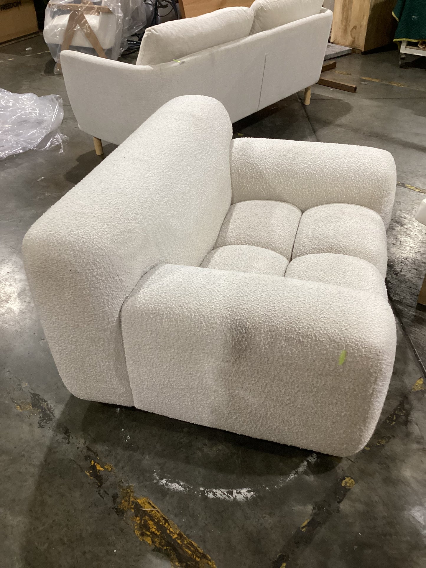 NSW CLN11692 Aero Armchair Jacquard Boucle Cream