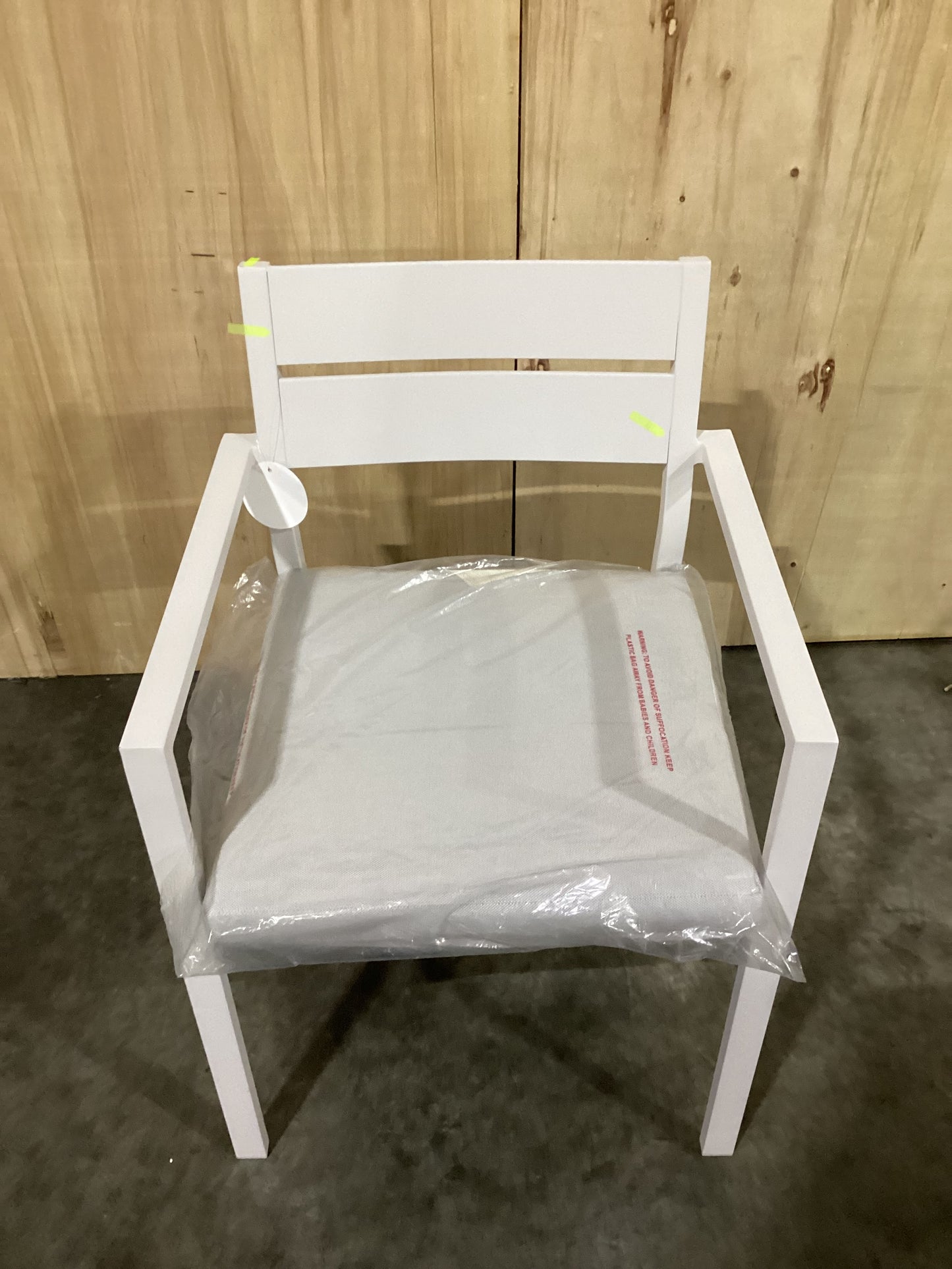 NSW CLN11734 Ataman Outdoor Dining Chair Aluminium Off White