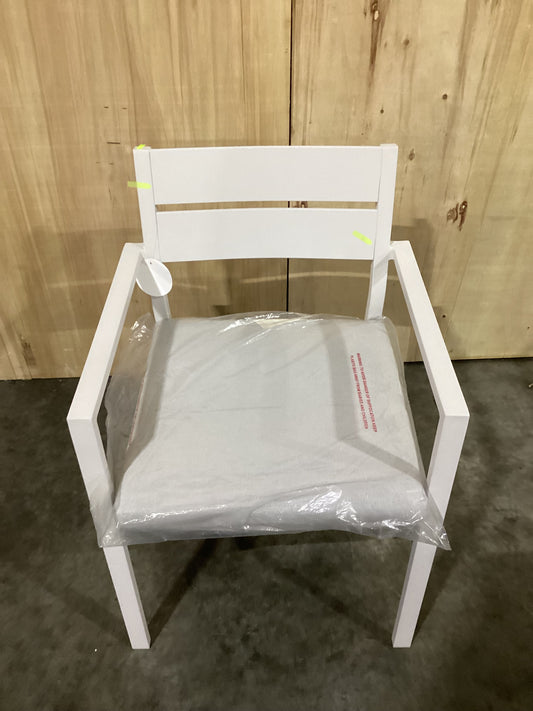 NSW CLN11734 Ataman Outdoor Dining Chair Aluminium Off White