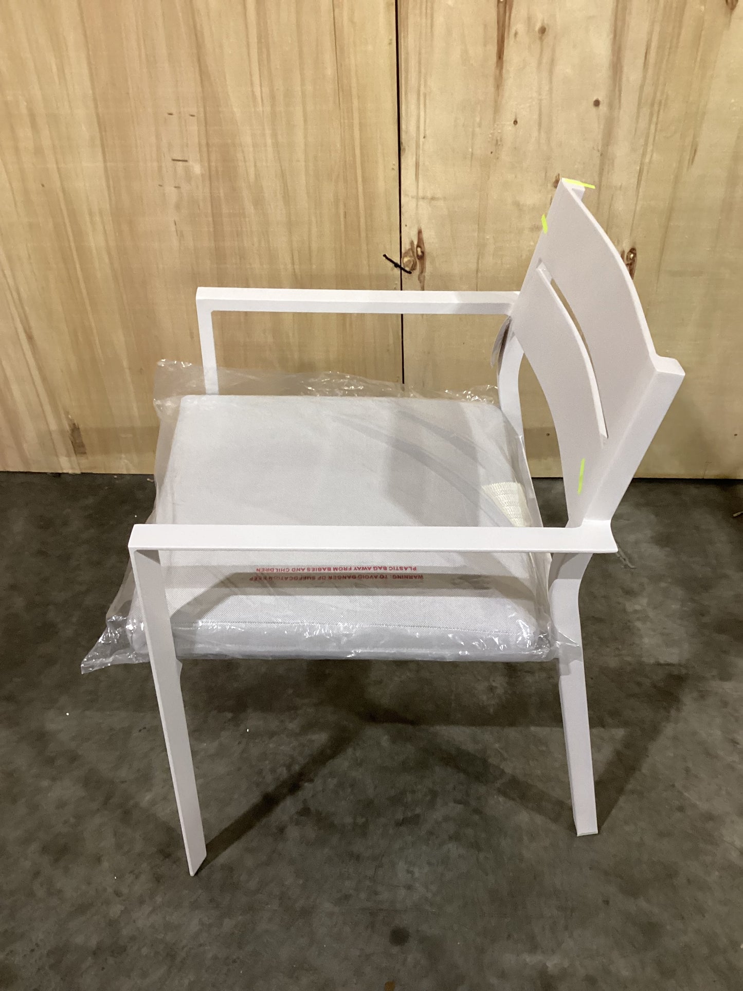 NSW CLN11734 Ataman Outdoor Dining Chair Aluminium Off White