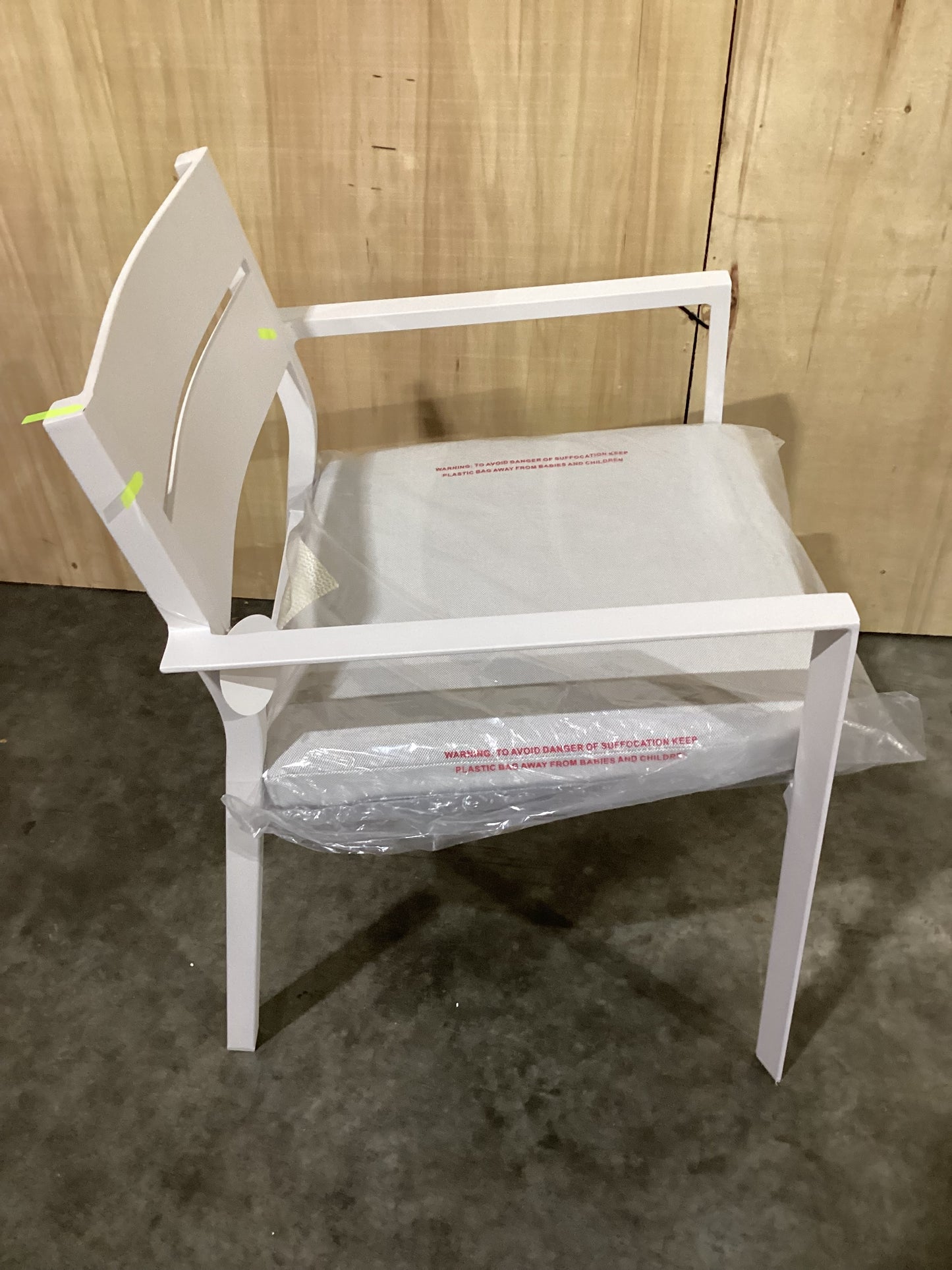 NSW CLN11734 Ataman Outdoor Dining Chair Aluminium Off White