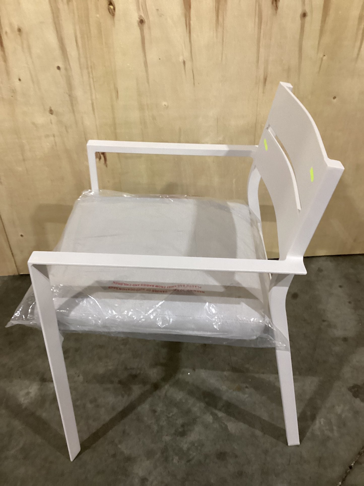 NSW CLN11735 Ataman Outdoor Dining Chair Aluminium Off White