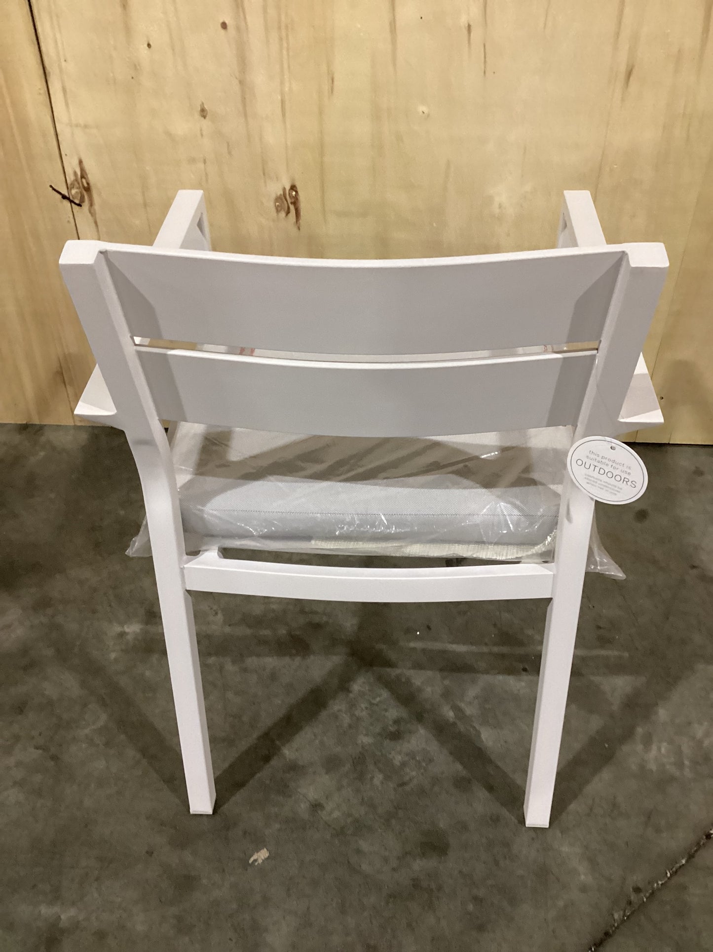 NSW CLN11735 Ataman Outdoor Dining Chair Aluminium Off White