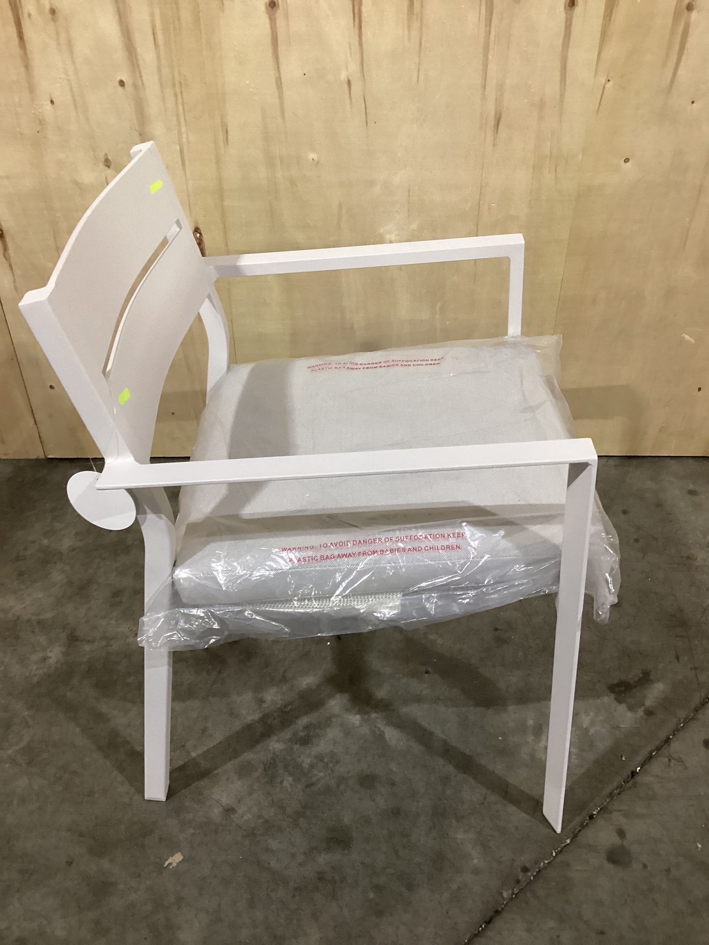 NSW CLN11735 Ataman Outdoor Dining Chair Aluminium Off White