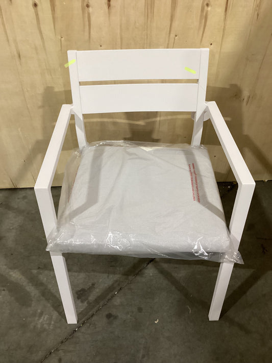 NSW CLN11736 Ataman Outdoor Dining Chair Aluminium Off White