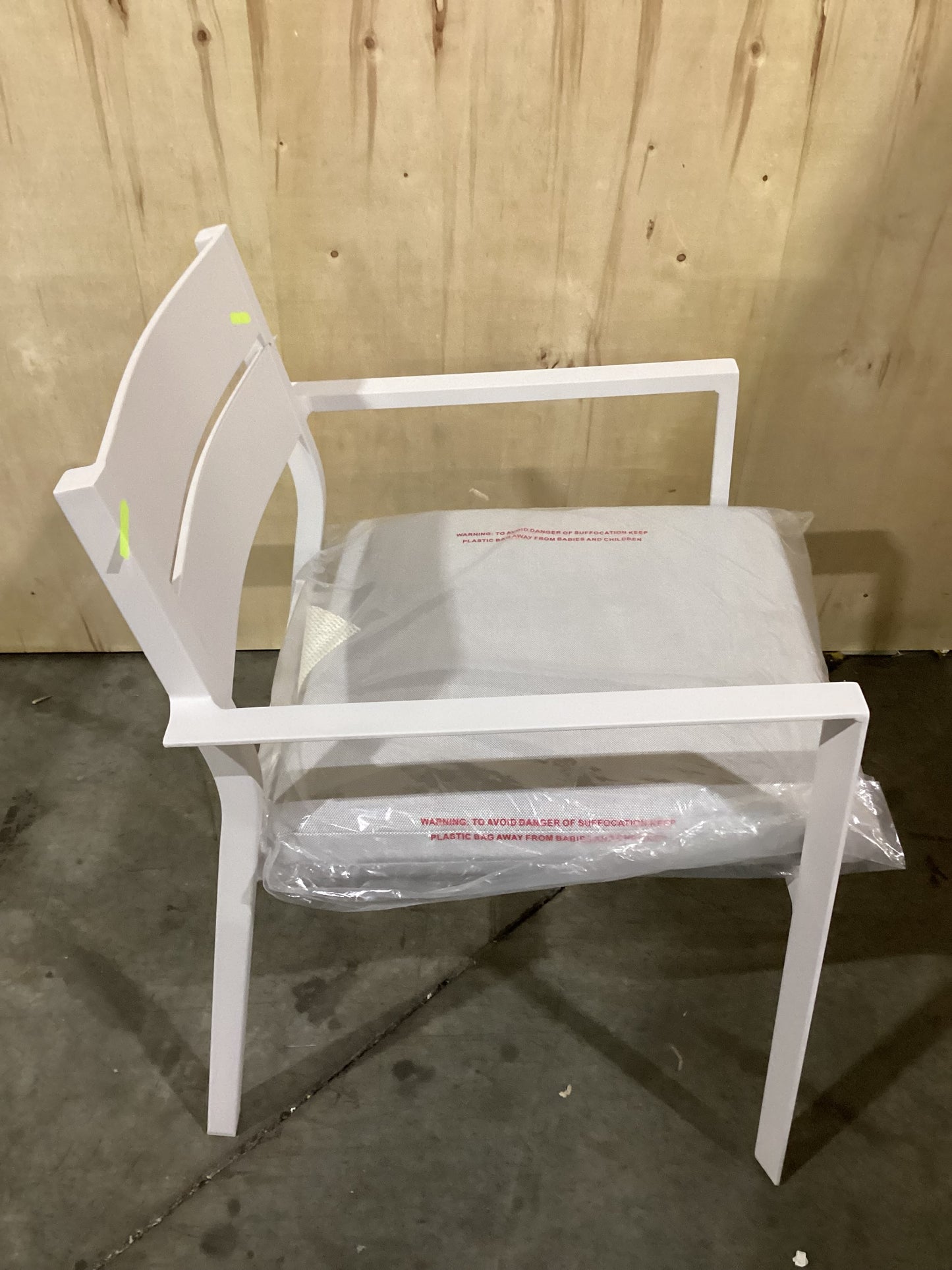 NSW CLN11736 Ataman Outdoor Dining Chair Aluminium Off White