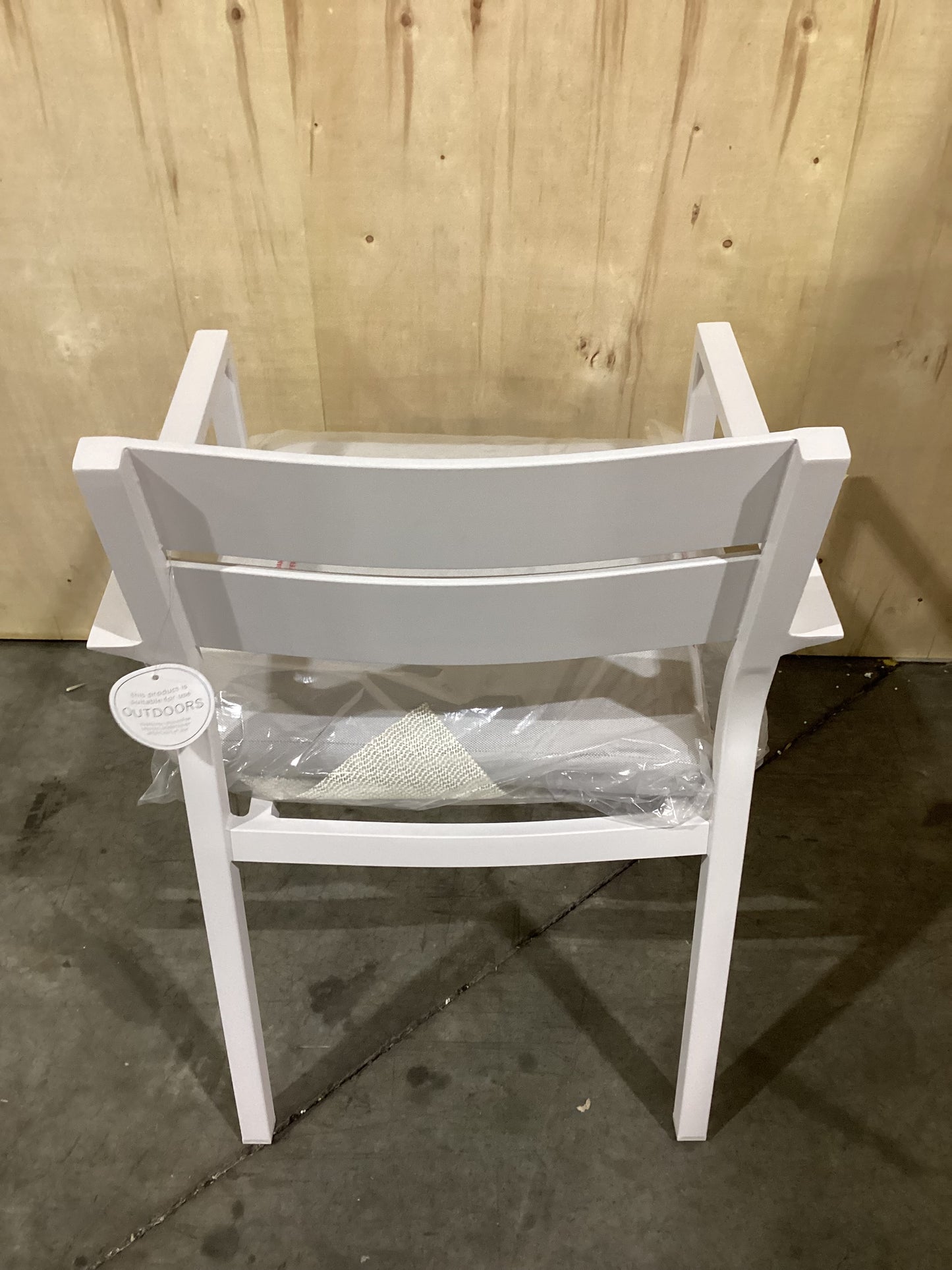 NSW CLN11736 Ataman Outdoor Dining Chair Aluminium Off White