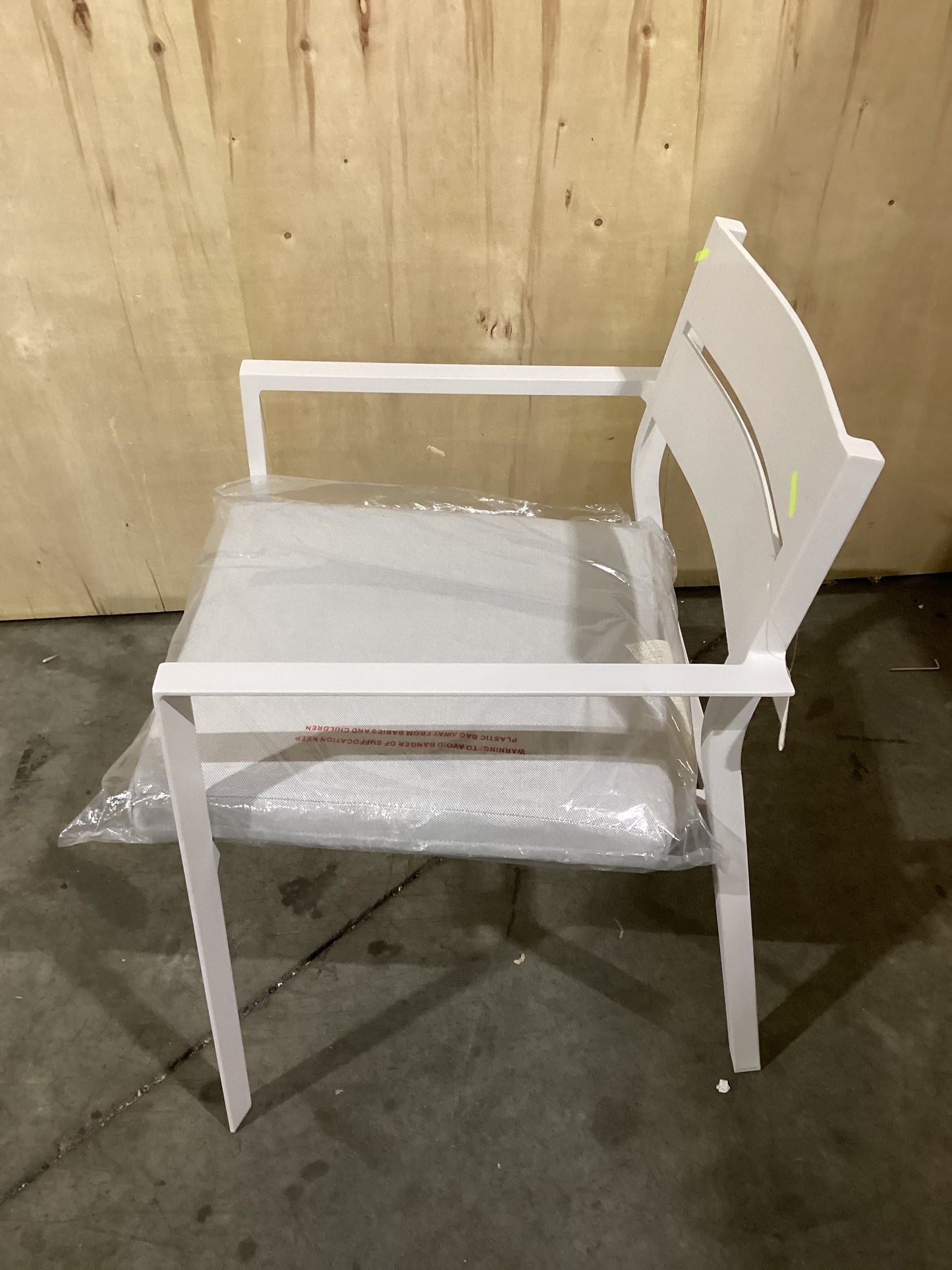 NSW CLN11736 Ataman Outdoor Dining Chair Aluminium Off White
