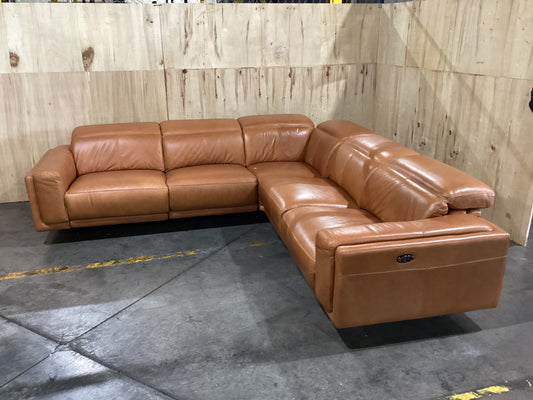 NSW MT24702 Henry Electric Recliner Modular Sofa 2.5S RAF+2.5S LAF+Corner Benz Saddle