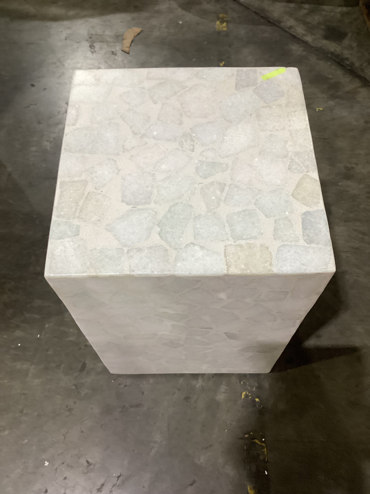 NSW CLN11882 Mass Square Side Table Marble Terrazzo White