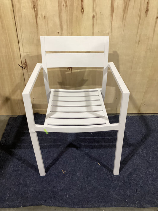 NSW CLN11885 Ataman Outdoor Dining Chair Aluminium Off White