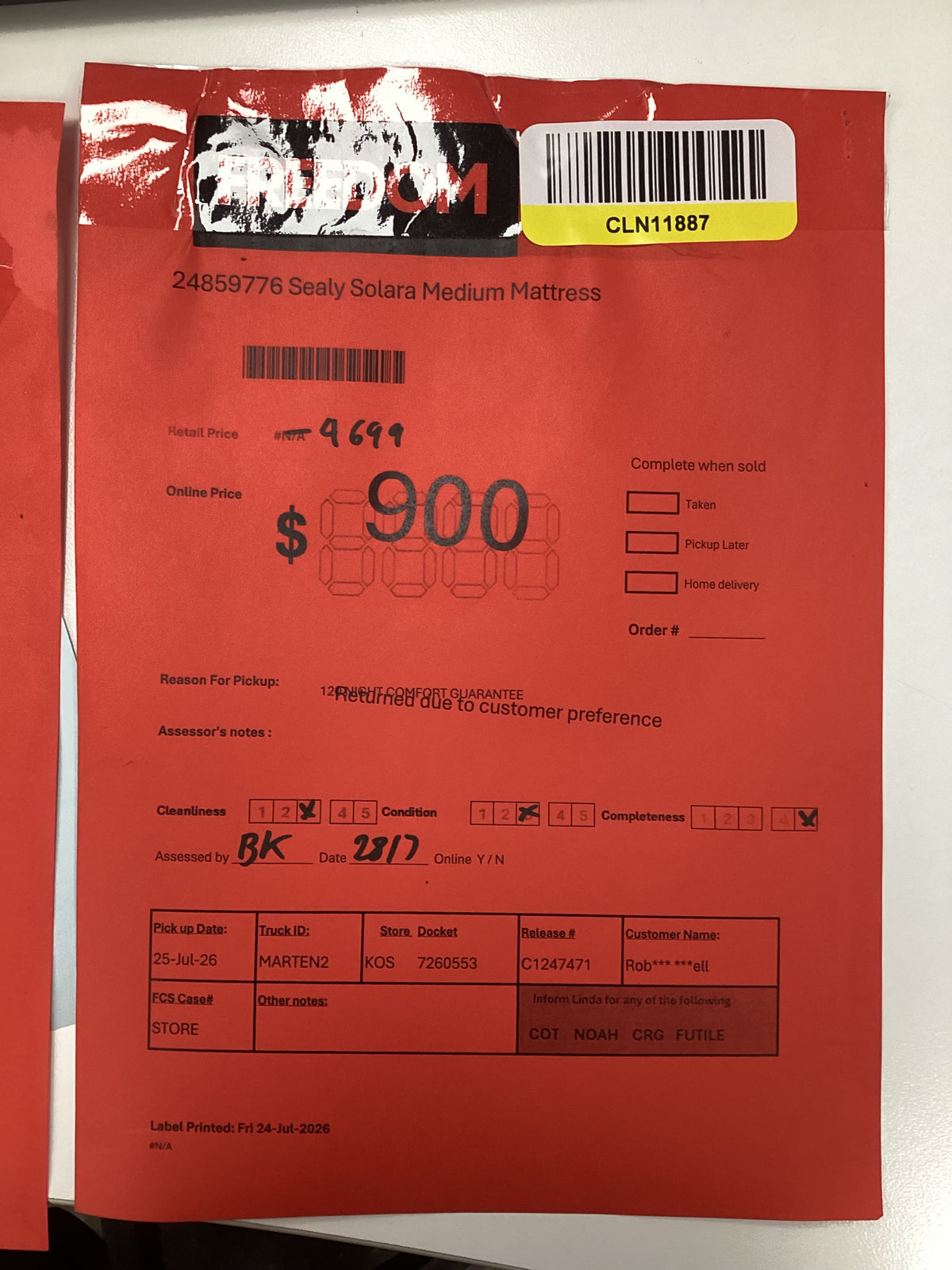 NSW CLN11887 Sealy Solara Medium Mattress