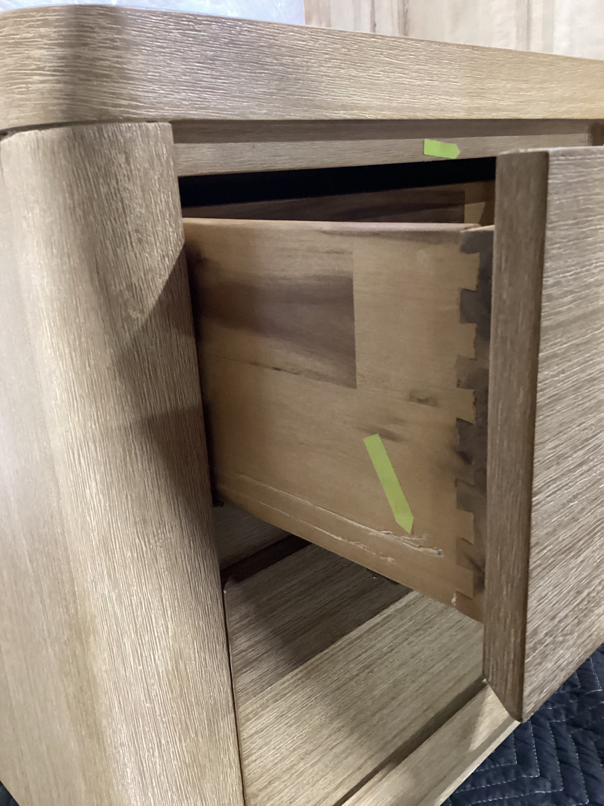 NSW CLN11978 Arlington Bedside Table 2 Drawer Blonde