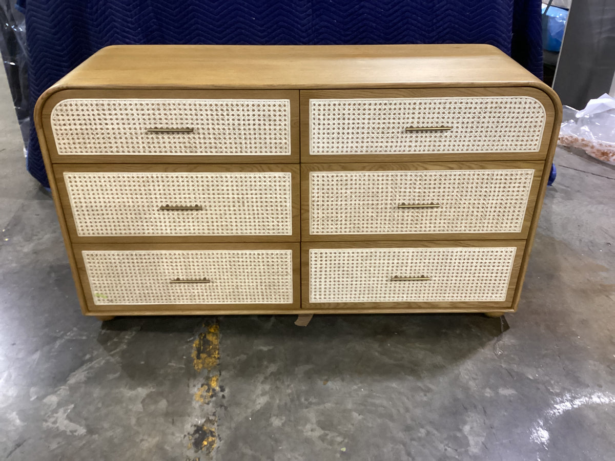 NSW PRN20597 Palisade Dresser 6 Drawer Natural