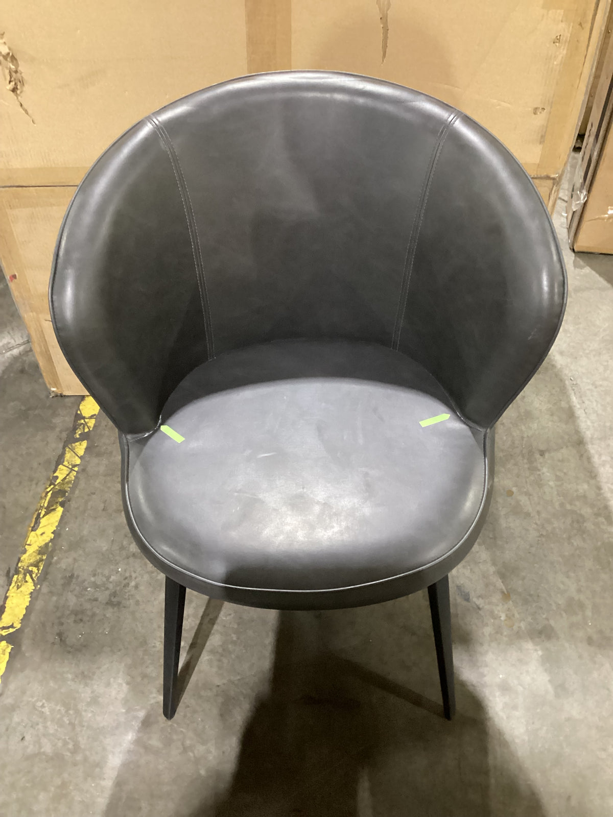 NSW CLN21001 Selena Carver Chair Vegan Leather Charcoal