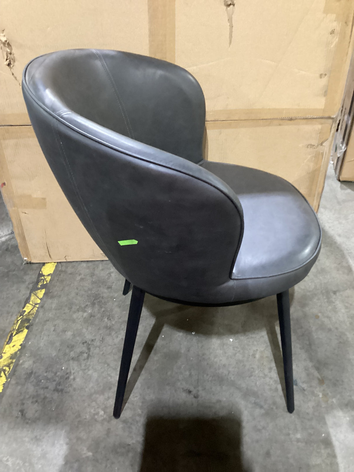 NSW CLN21001 Selena Carver Chair Vegan Leather Charcoal