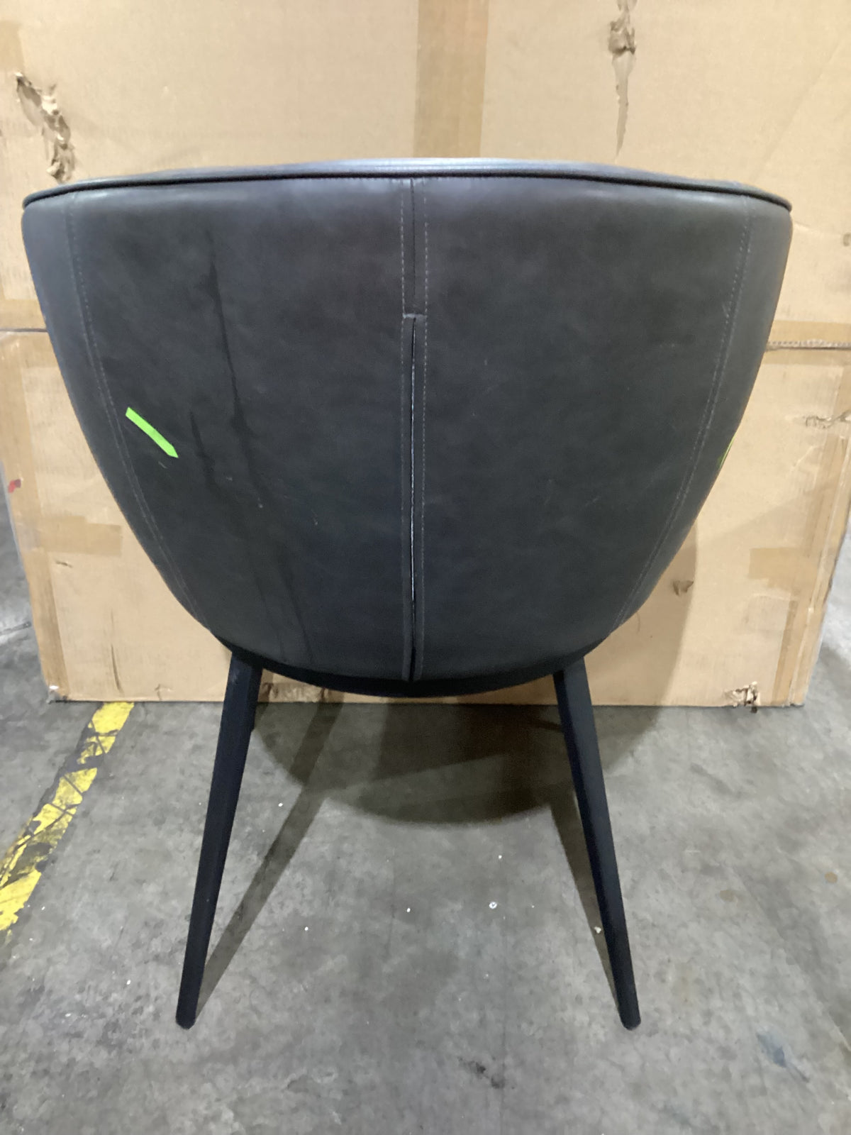 NSW CLN21001 Selena Carver Chair Vegan Leather Charcoal
