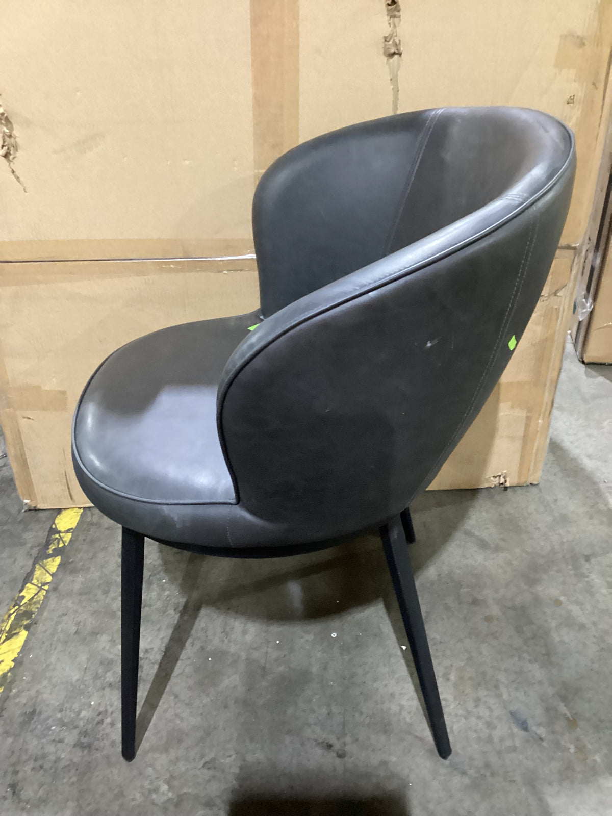 NSW CLN21001 Selena Carver Chair Vegan Leather Charcoal