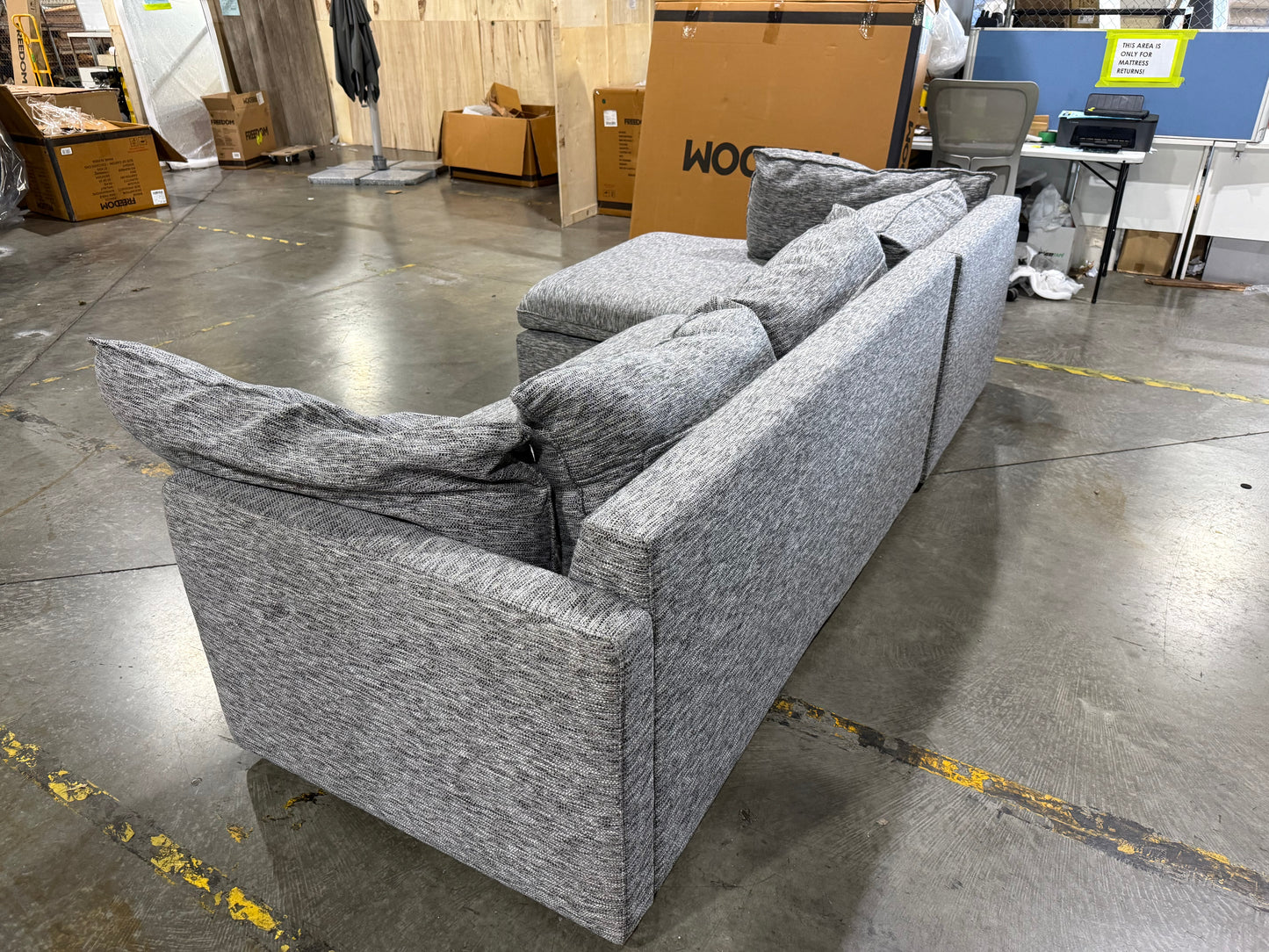NSW MT24620 Sorrento Modular Sofa Bed Chaise LAF+3S RAF Alpha Graphite
