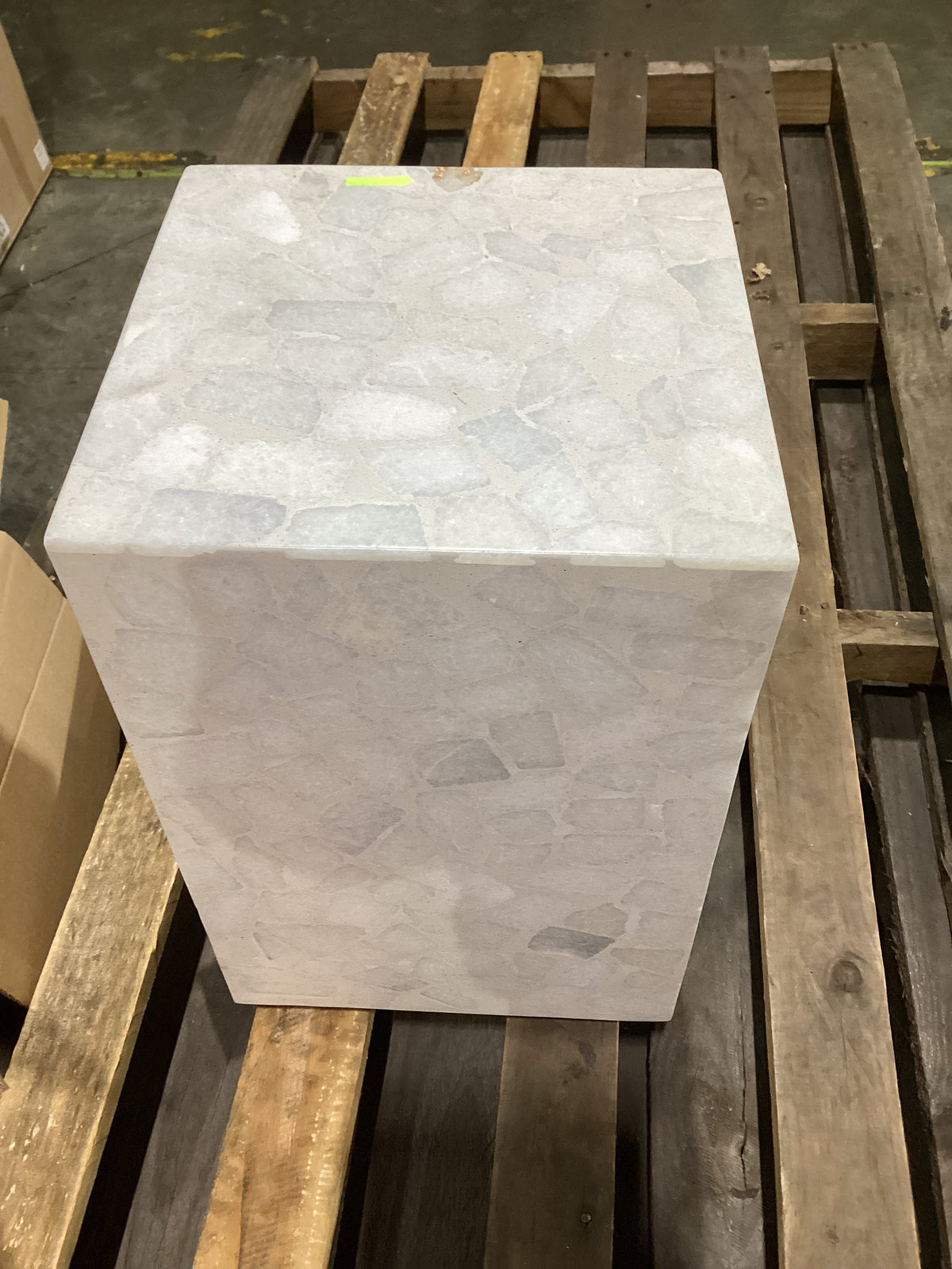 NSW CLN21022 Mass Square Side Table Marble Terrazzo White