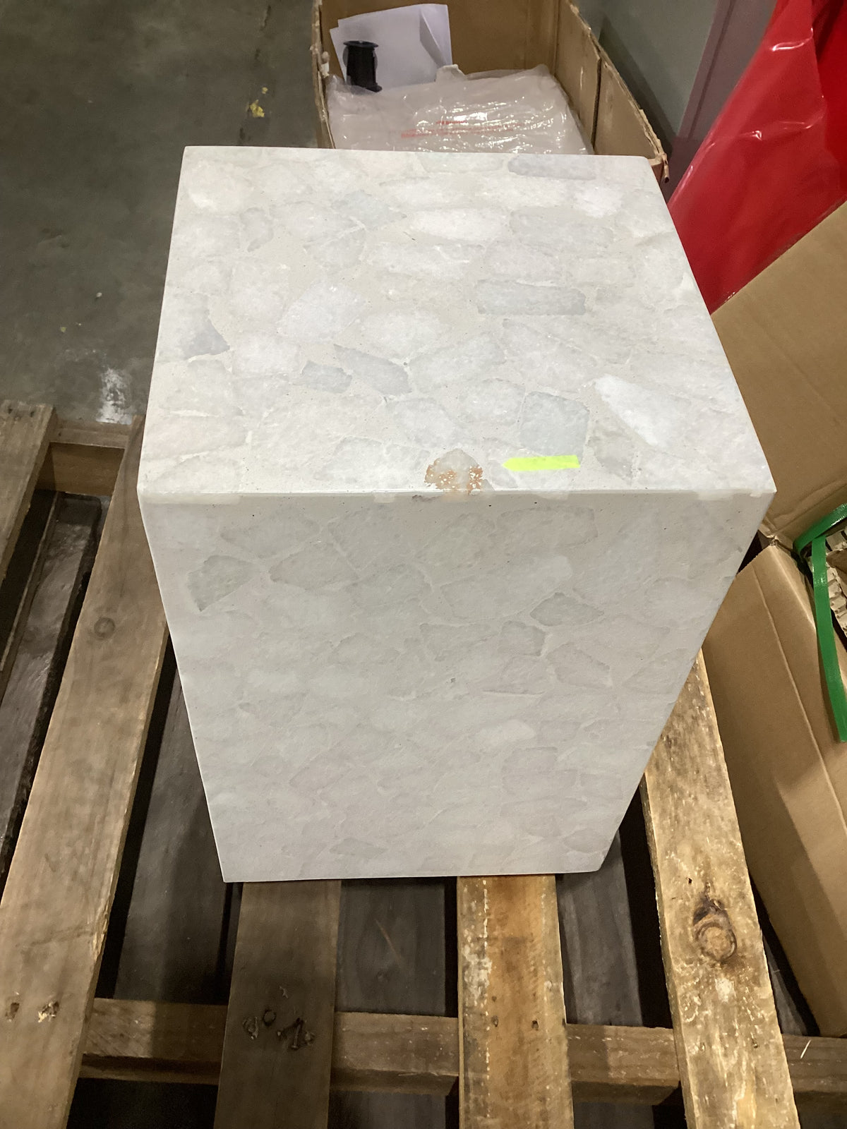 NSW CLN21022 Mass Square Side Table Marble Terrazzo White