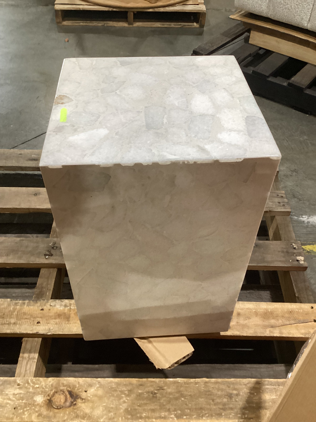 NSW CLN21022 Mass Square Side Table Marble Terrazzo White