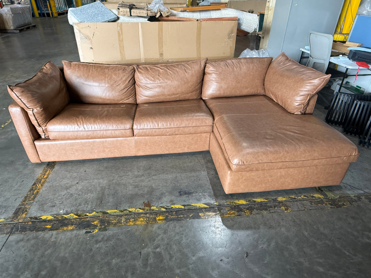 NSW MT24662 Sorrento Modular Sofa 3S LAF + Chaise RAF Bendigo Tan