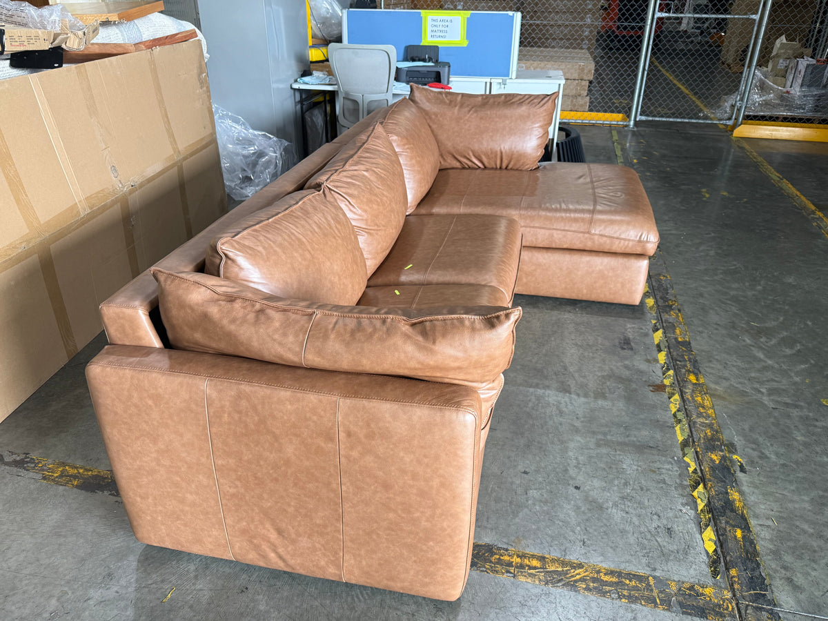 NSW MT24662 Sorrento Modular Sofa 3S LAF + Chaise RAF Bendigo Tan