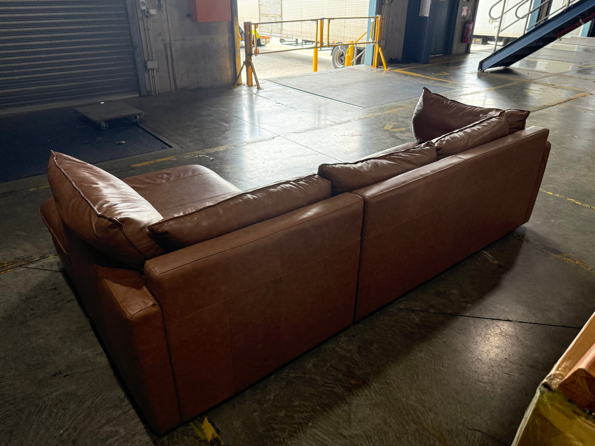 NSW MT24662 Sorrento Modular Sofa 3S LAF + Chaise RAF Bendigo Tan