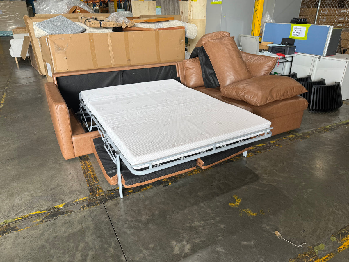 NSW MT24662 Sorrento Modular Sofa 3S LAF + Chaise RAF Bendigo Tan