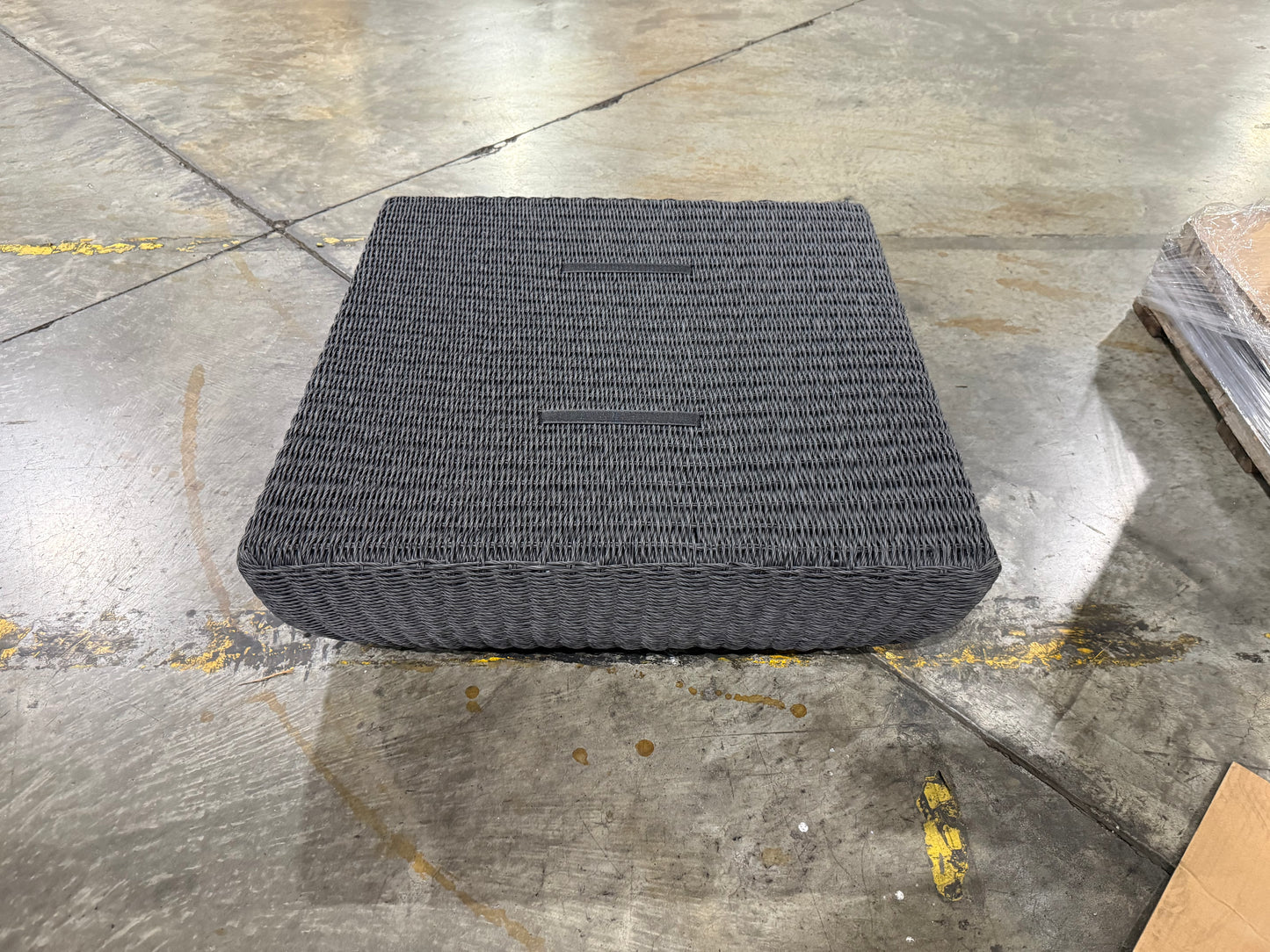 NSW CLN11640 Sonata Outdoor Ottoman Wicker/Olefin Black