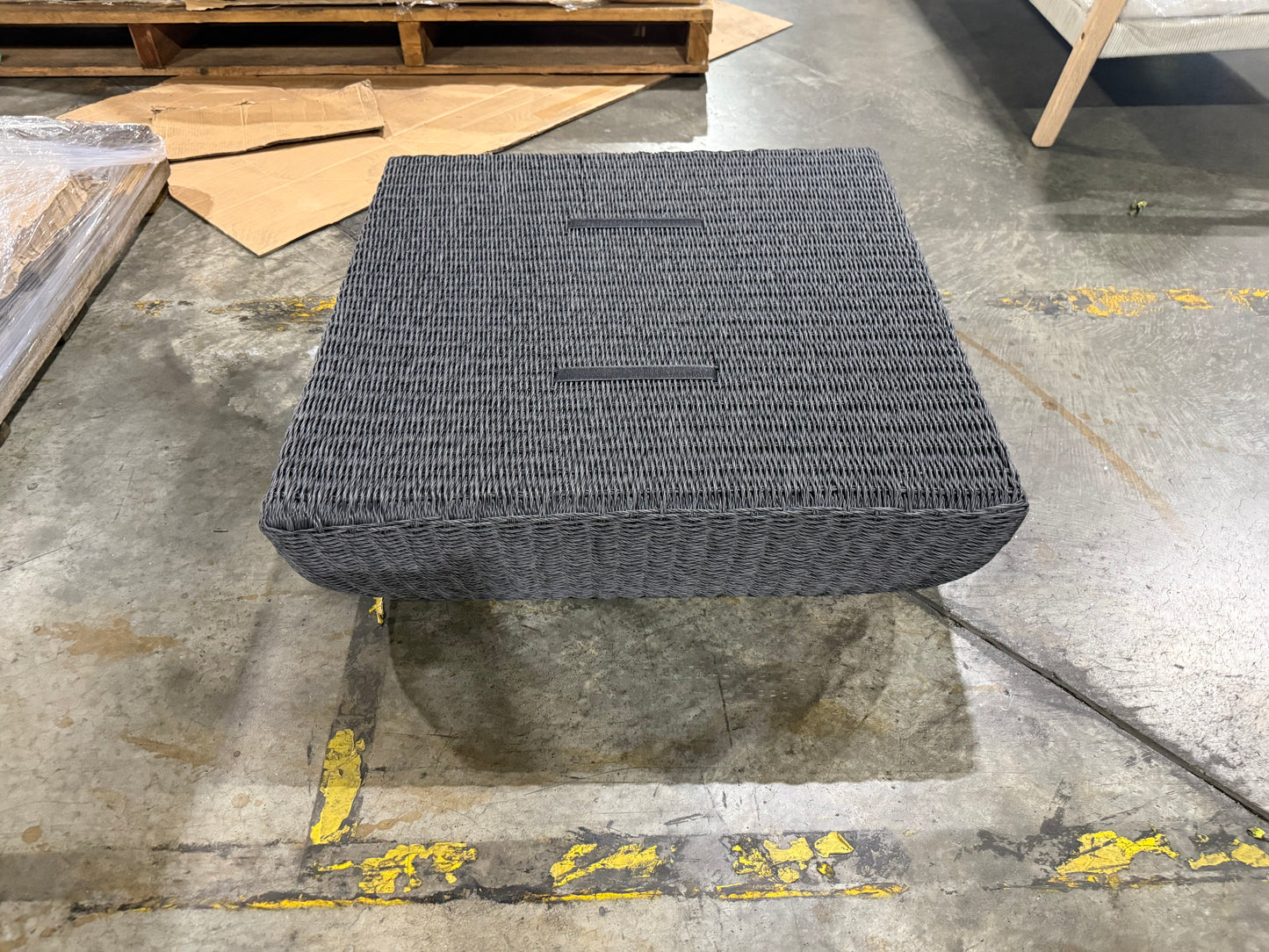 NSW CLN11640 Sonata Outdoor Ottoman Wicker/Olefin Black