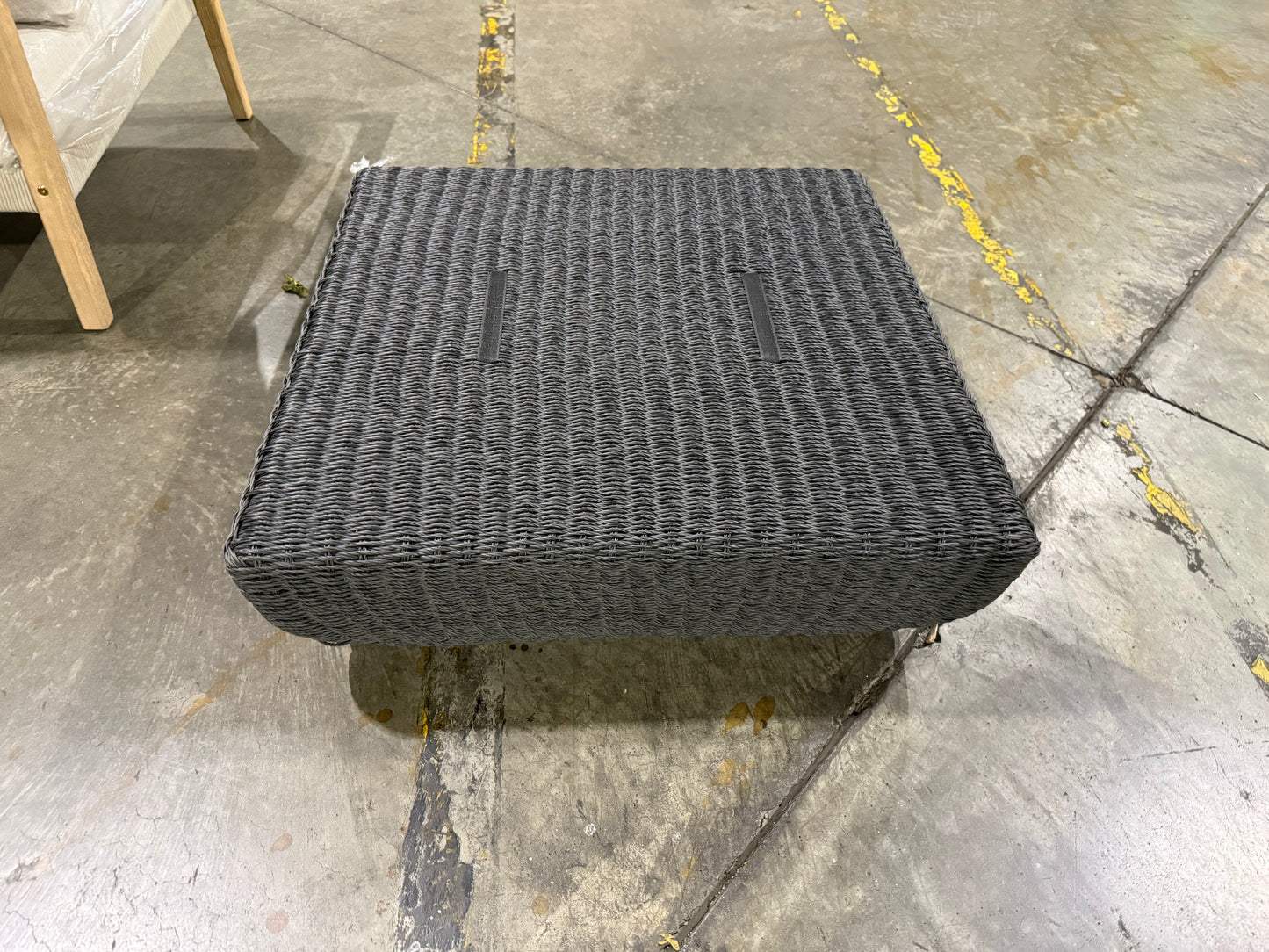 NSW CLN11640 Sonata Outdoor Ottoman Wicker/Olefin Black