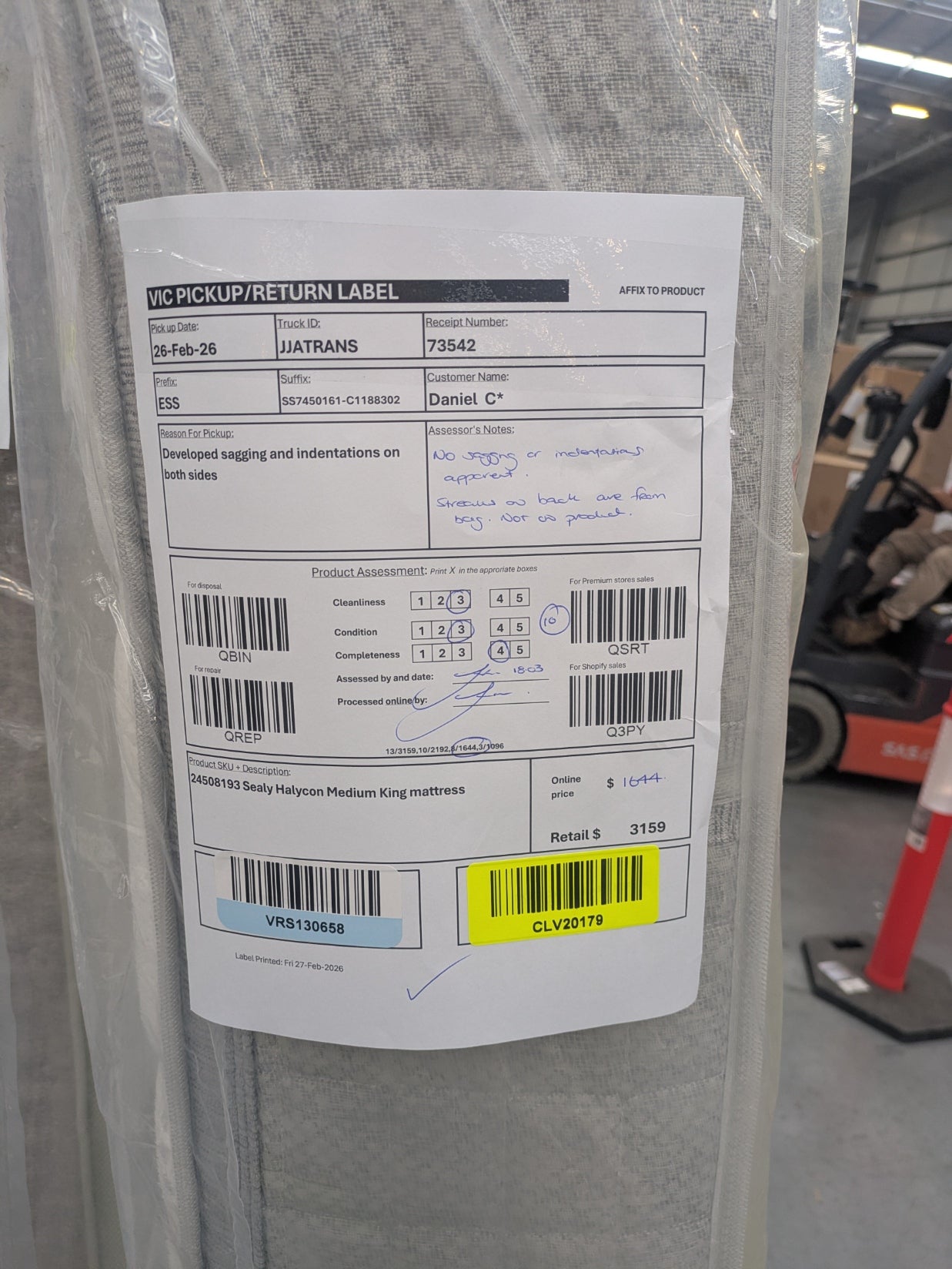 VICDC CLV20179 Sealy Halycon Medium King Mattress