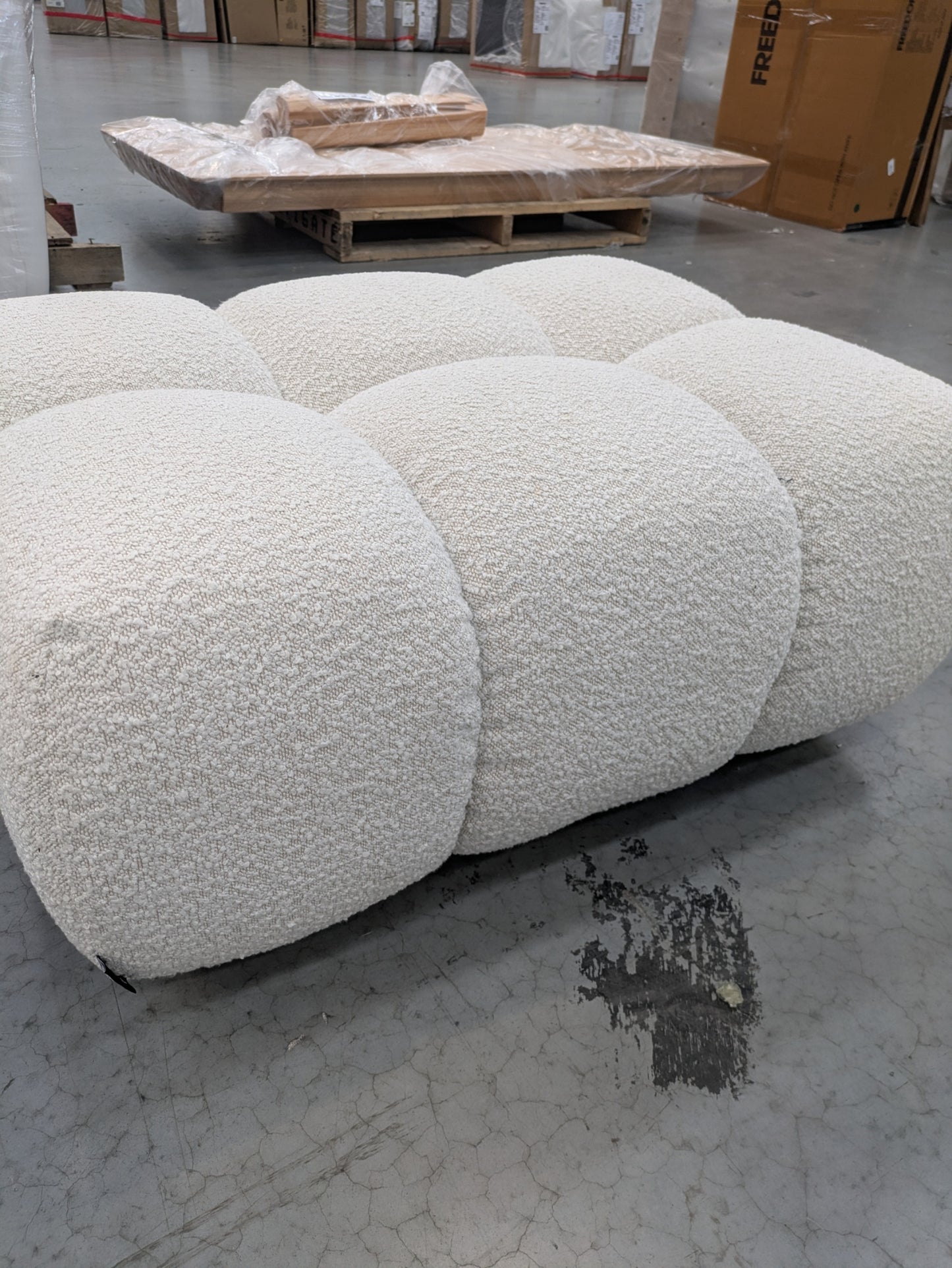 VICDC CLV20217 Aero Ottoman Jacquard Boucle Cream