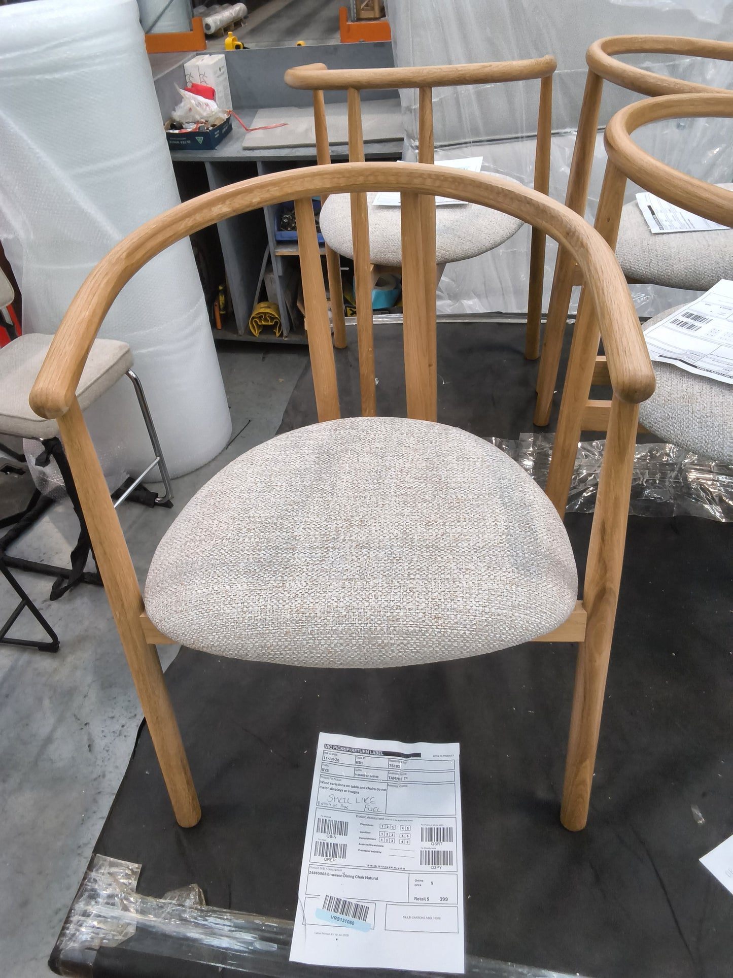 VICDC CLV20314 Emerson Dining Chair Natural