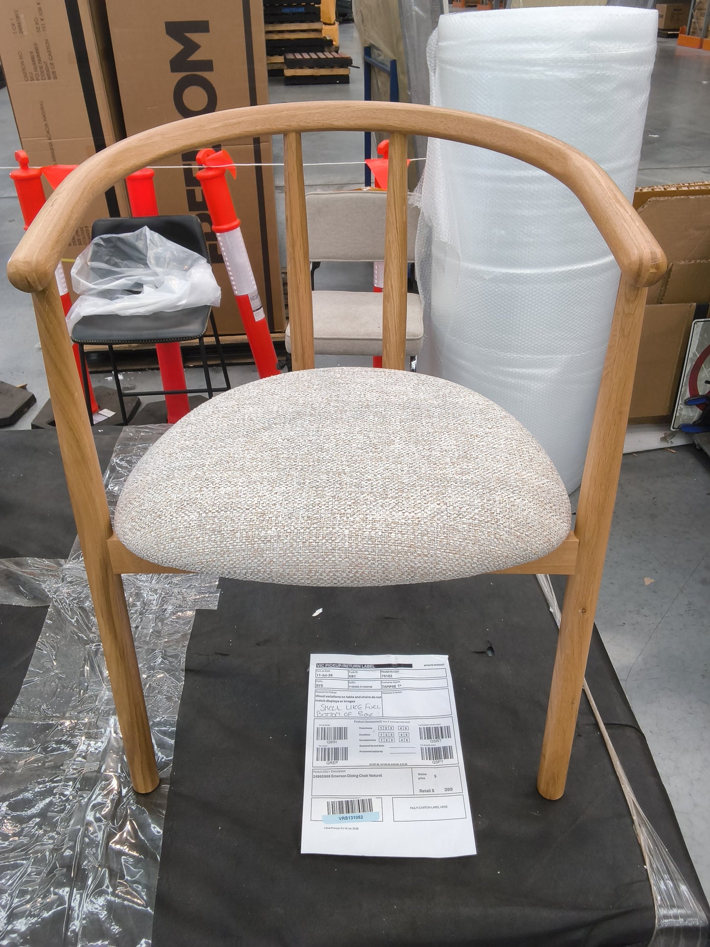 VICDC CLV20321 Emerson Dining Chair Natural