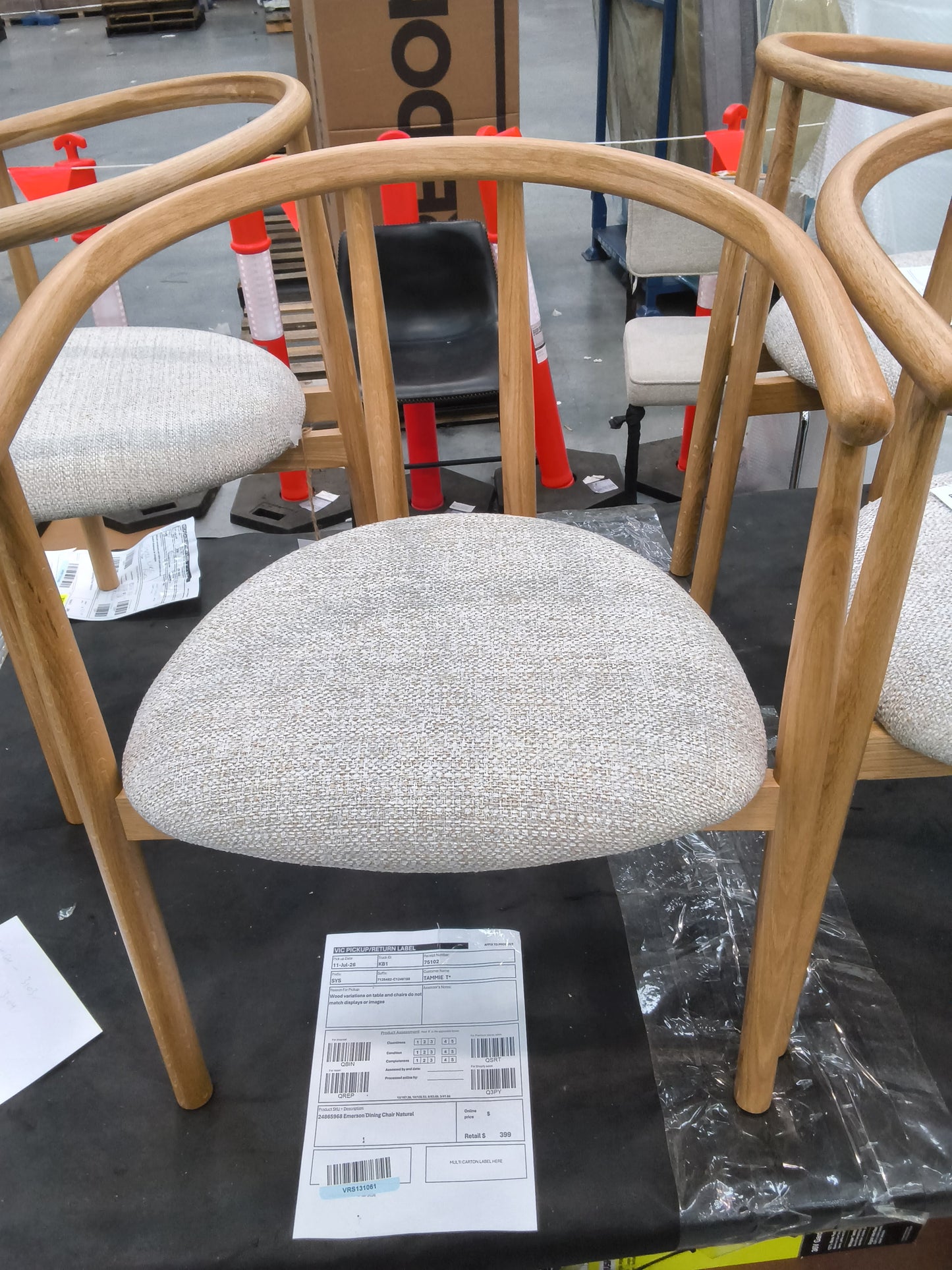 VICDC CLV20315 Emerson Dining Chair Natural