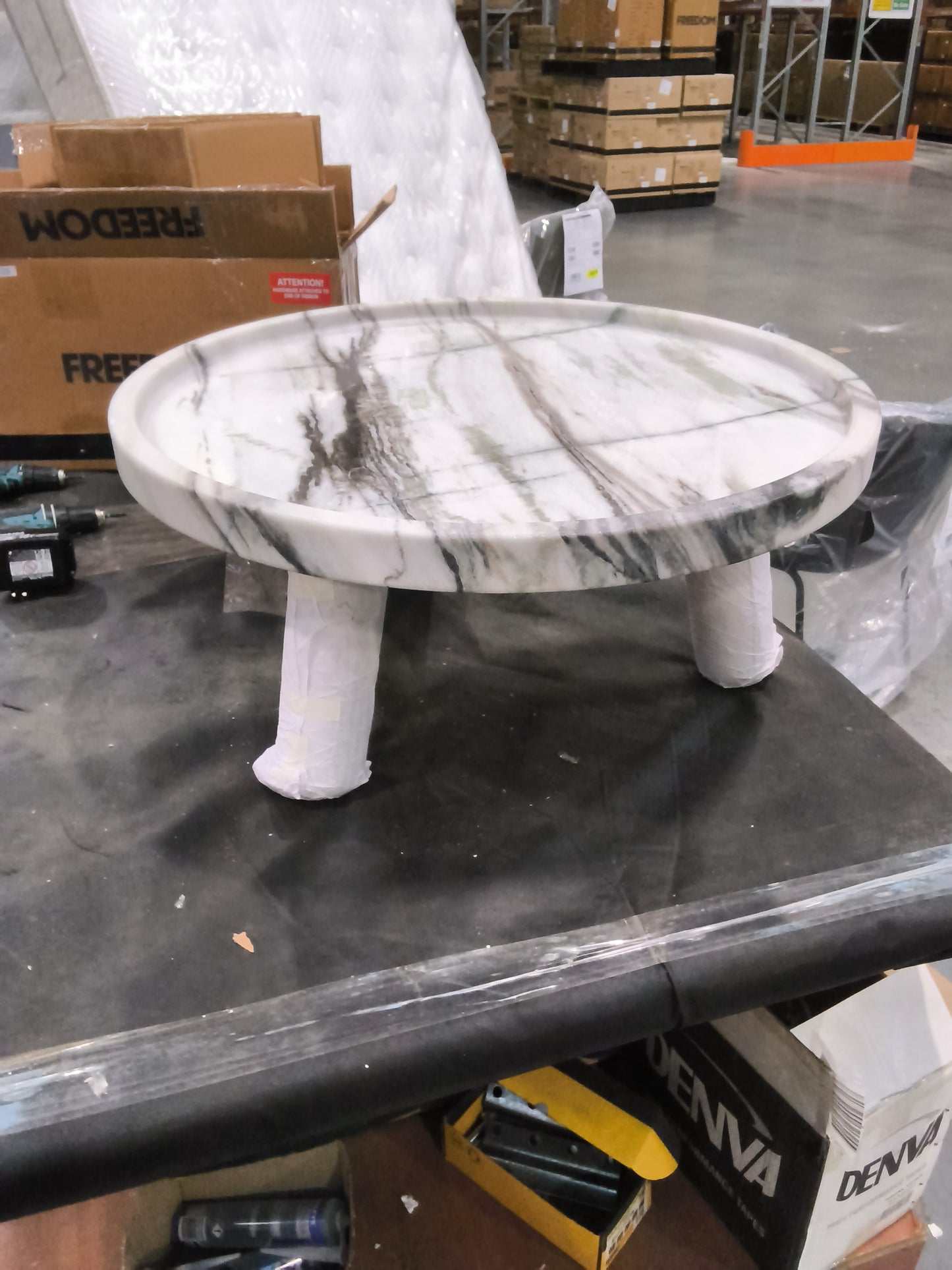 VICDC CLV20312 Columm Coffee Table 80cm Black Multi