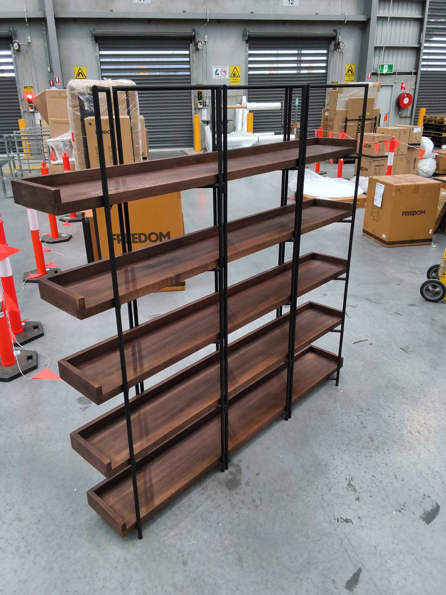 VICDC CLV20261 Garmon Shelving Unit, 5 Shelf (203×203cm) Walnut