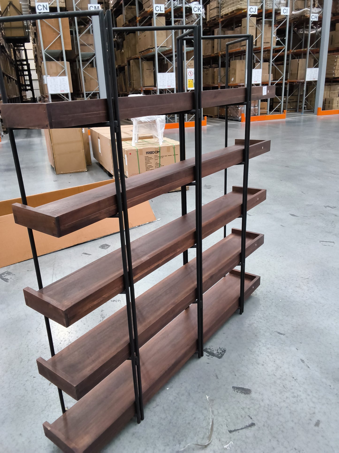 VICDC CLV20261 Garmon Shelving Unit, 5 Shelf (203×203cm) Walnut