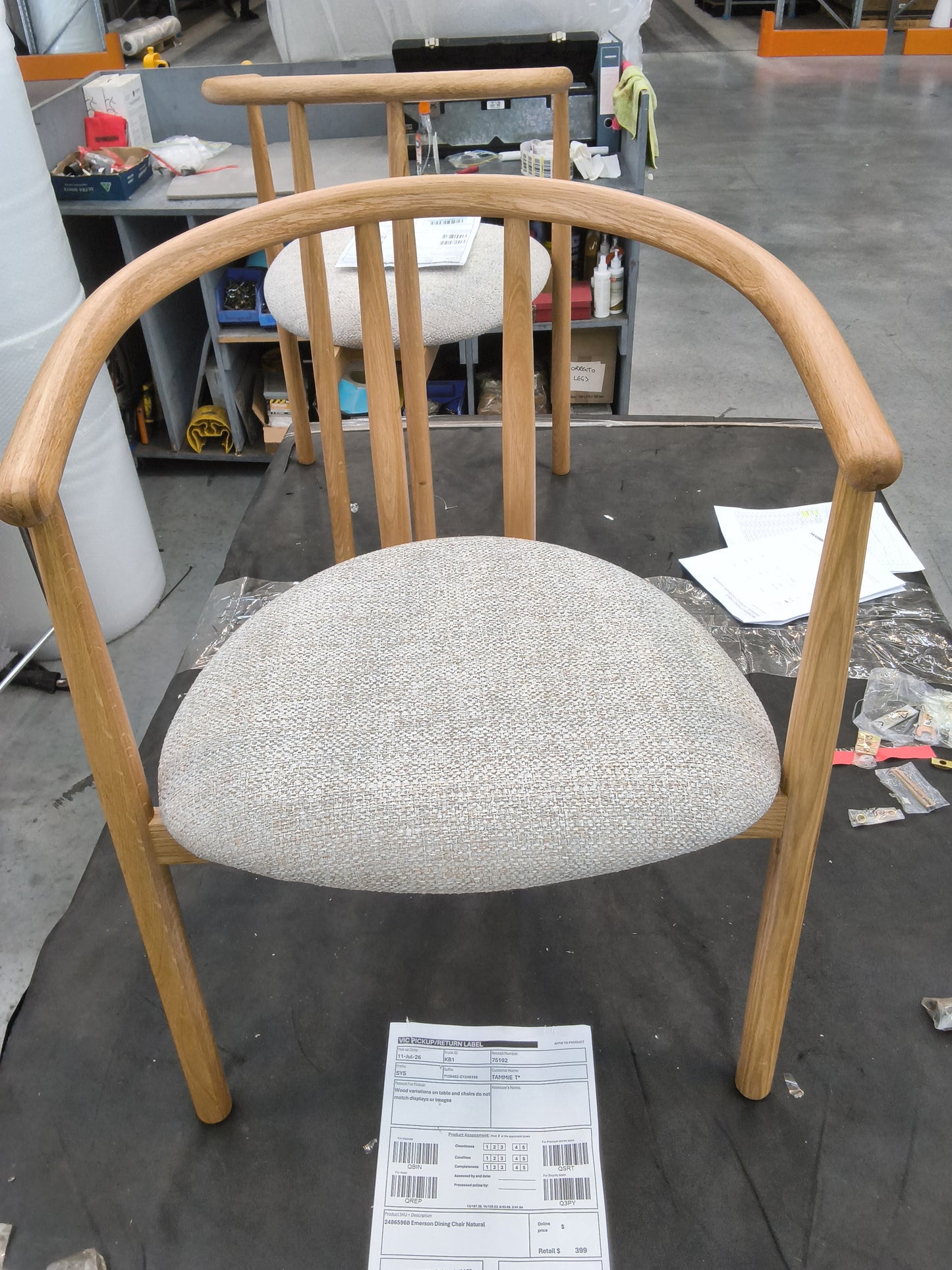 VICDC CLV20316 Emerson Dining Chair Natural