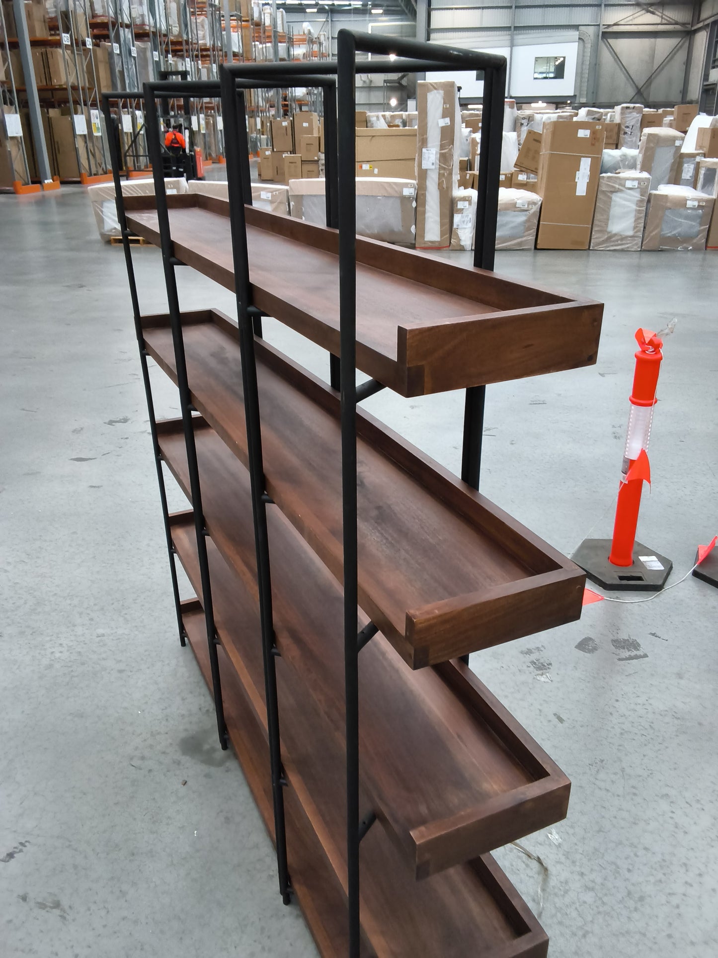 VICDC CLV20261 Garmon Shelving Unit, 5 Shelf (203×203cm) Walnut